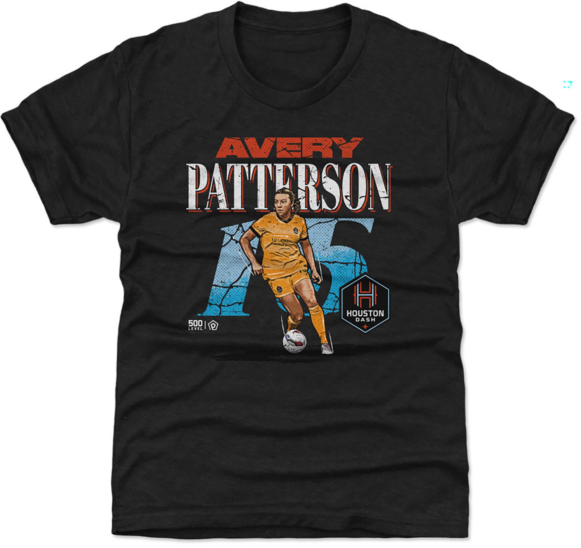 500 LEVEL Youth  Avery Patterson #15 Black T-Shirt