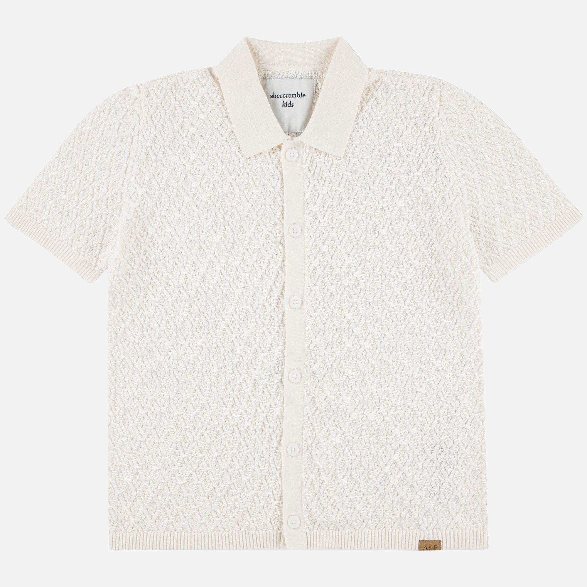 abercrombie kids short-sleeve button-through sweater polo