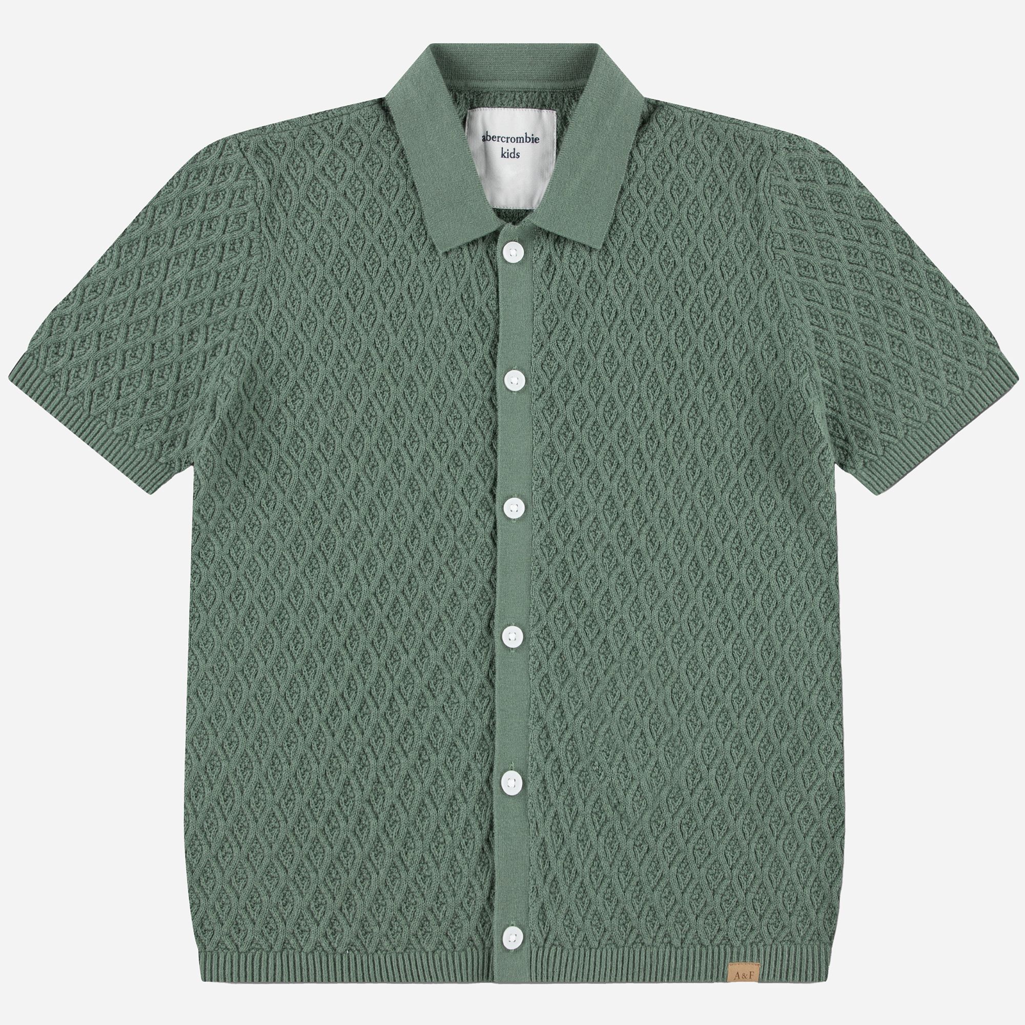 abercrombie kids short-sleeve button-through sweater polo