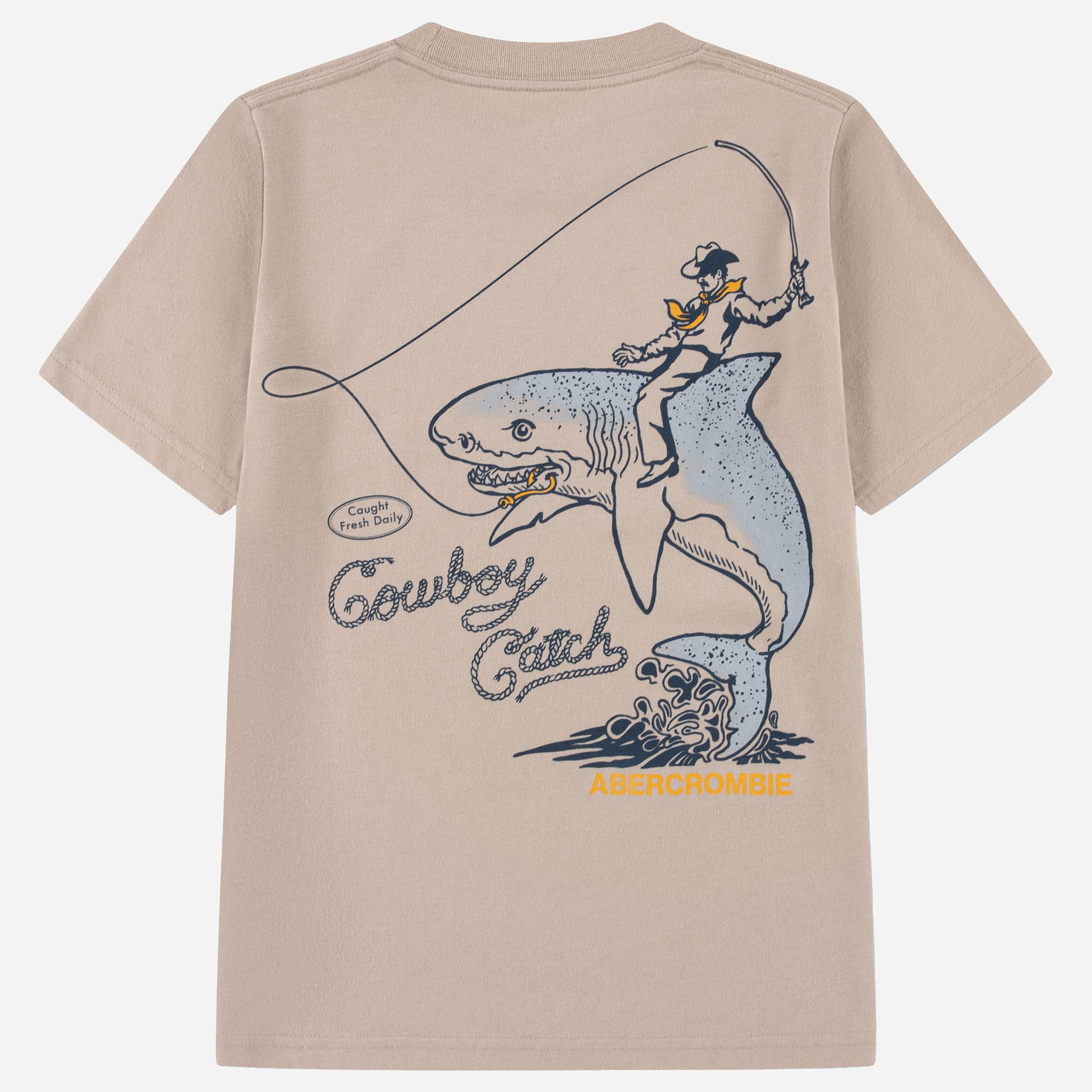 abercrombie kids cowboy on shark graphic tee