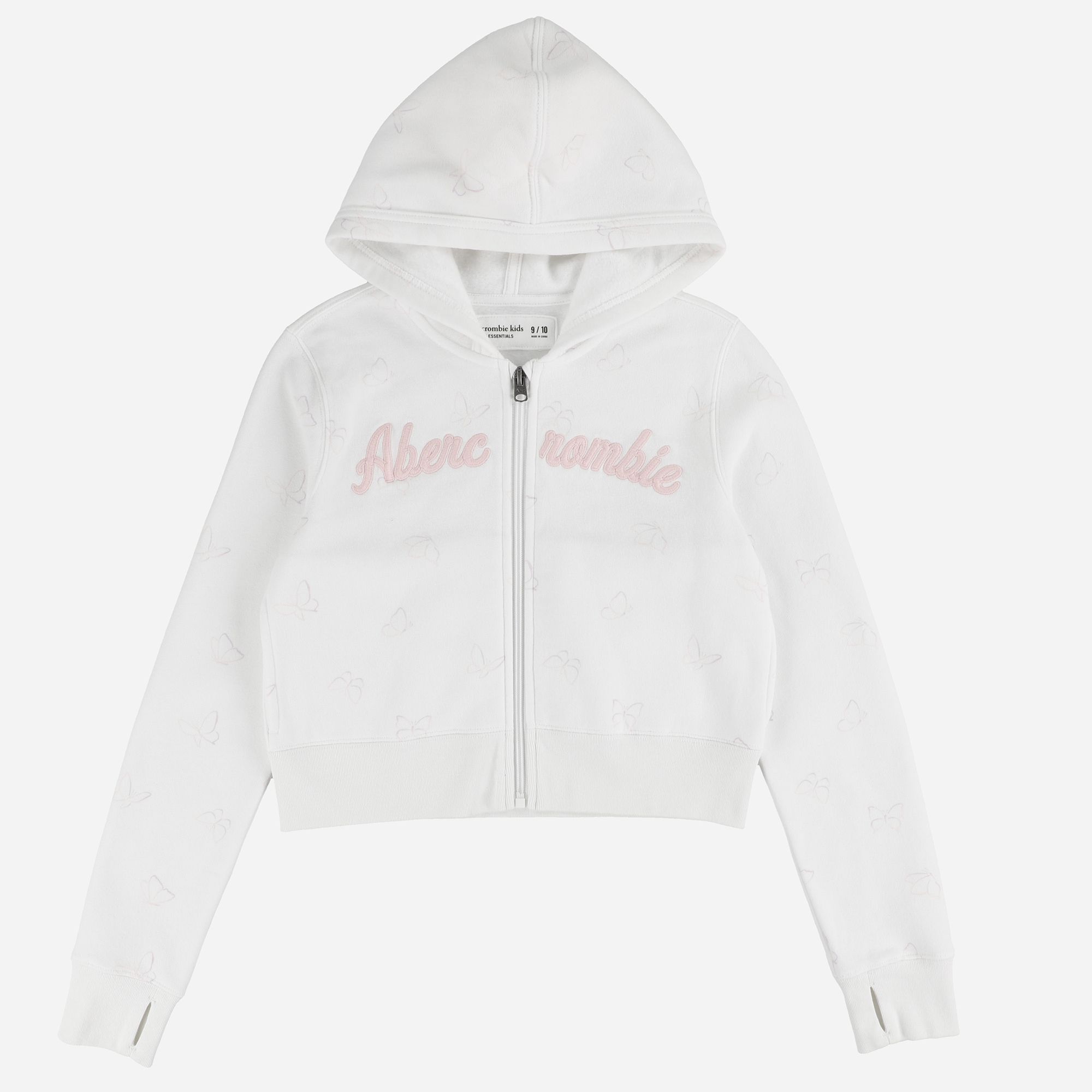 abercrombie kids full-zip printed hoodie