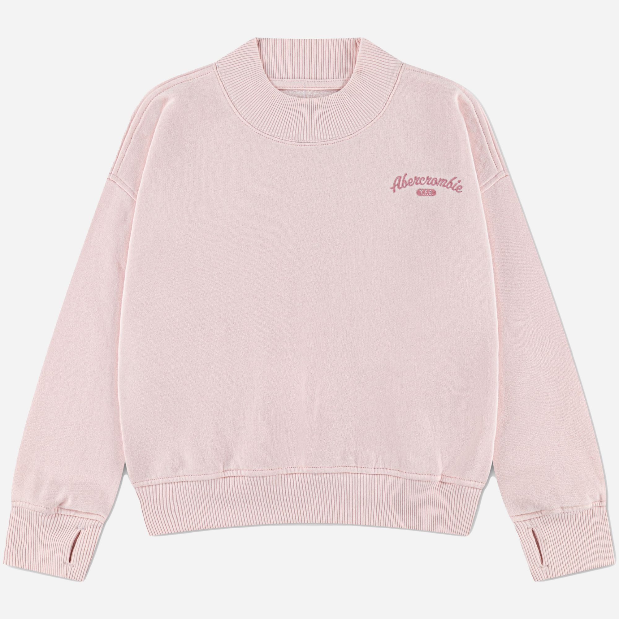 abercrombie kids logo mock neck sweatshirt