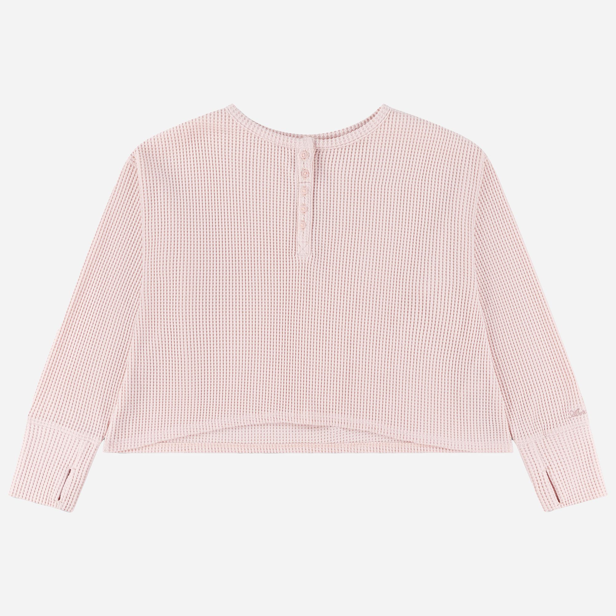 abercrombie kids drop shoulder waffle henley top