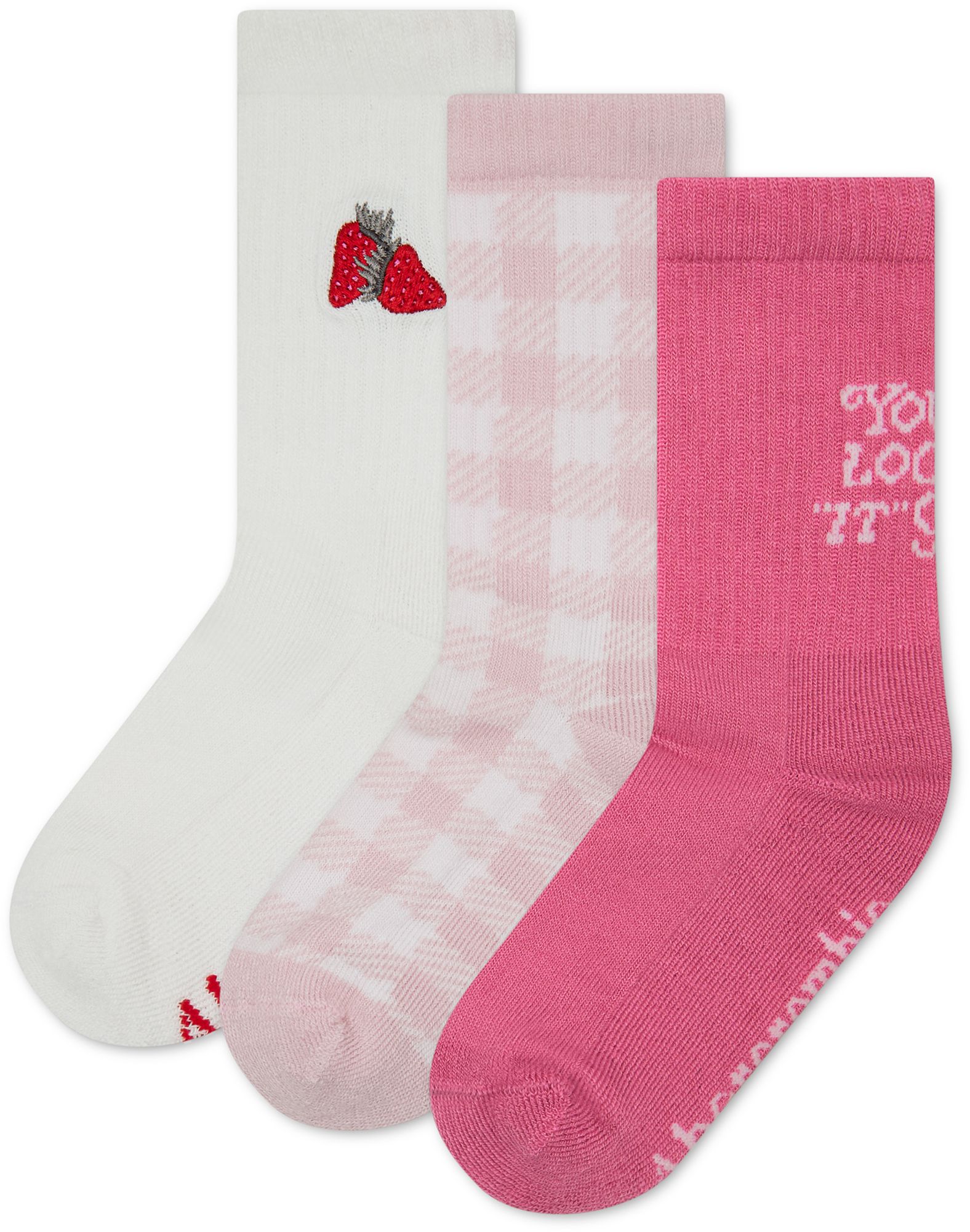 abercrombie kids 3-pack fashion crew socks