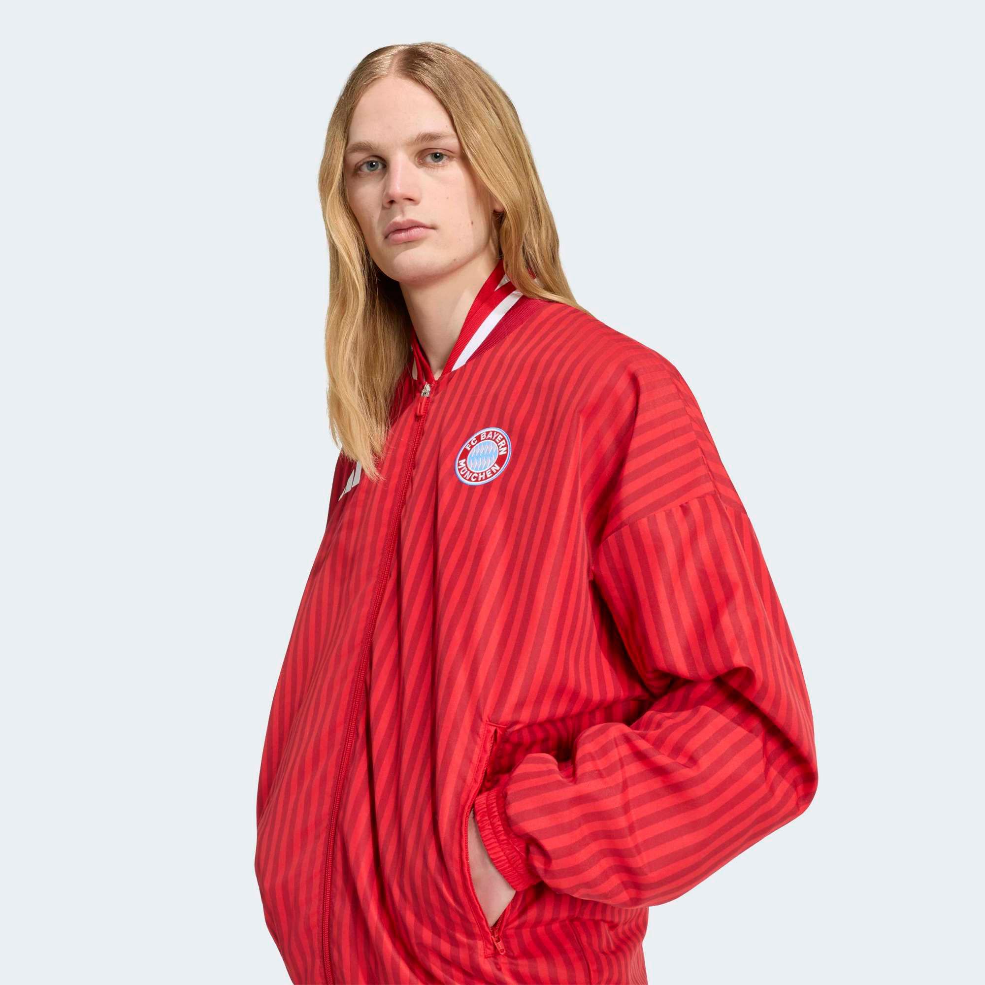 adidas Adult Bayern Munich 2026 Red Home Anthem Full Zip Jacket