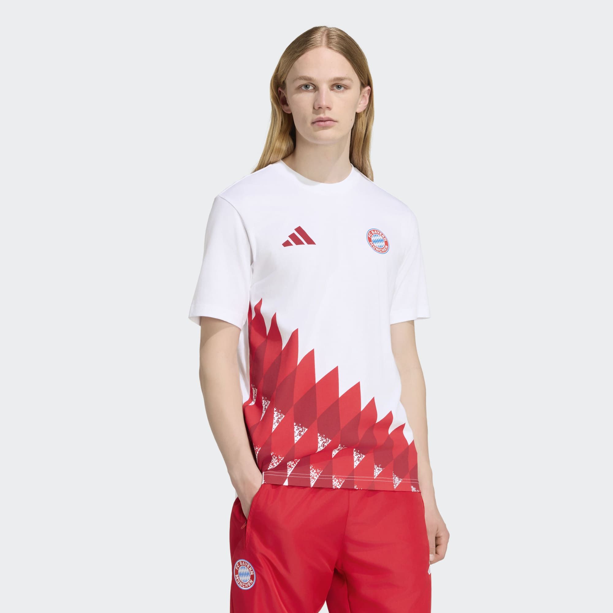adidas Adult Bayern Munich 2026 White Logo T-Shirt