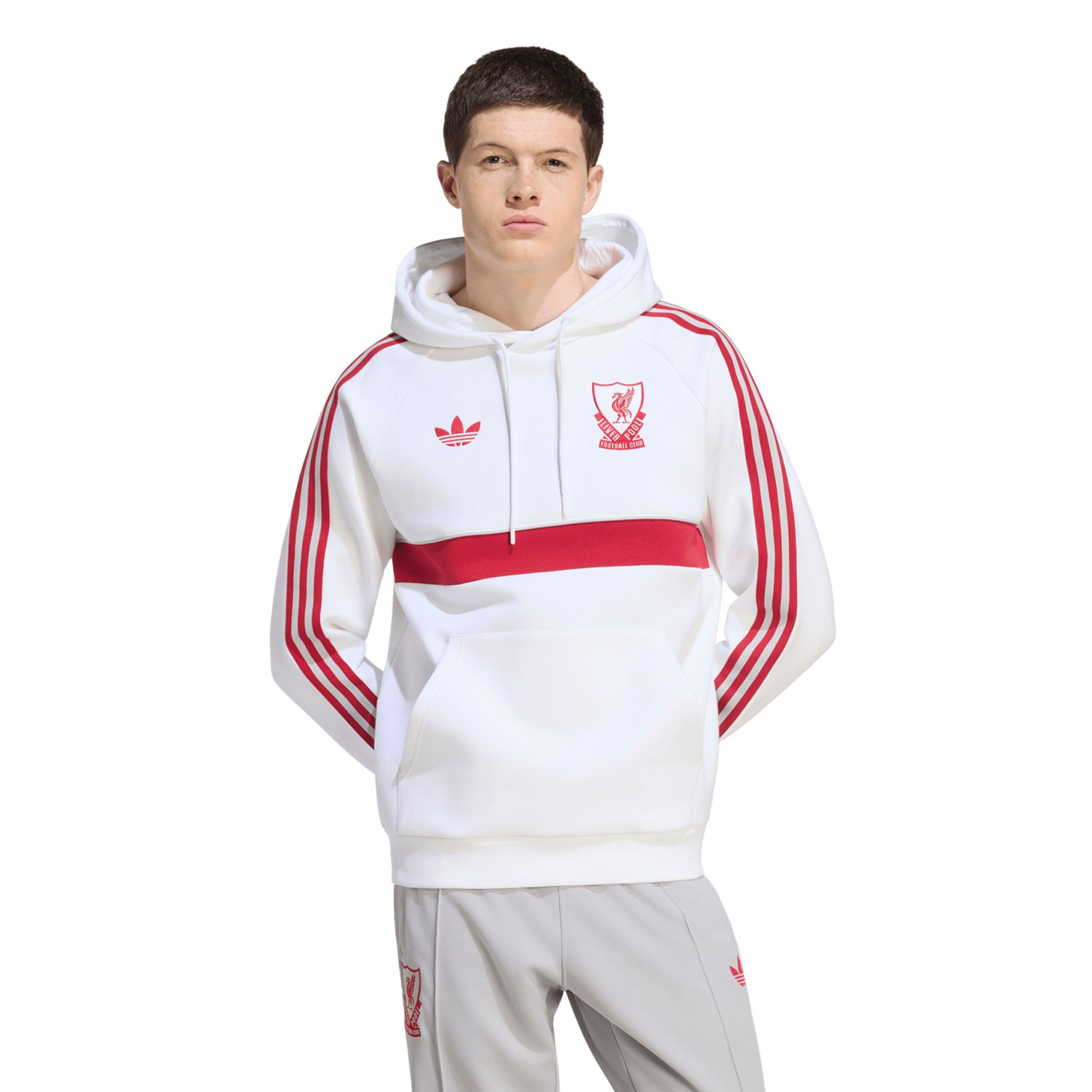adidas Adult Liverpool White 2026 Pullover Hoodie
