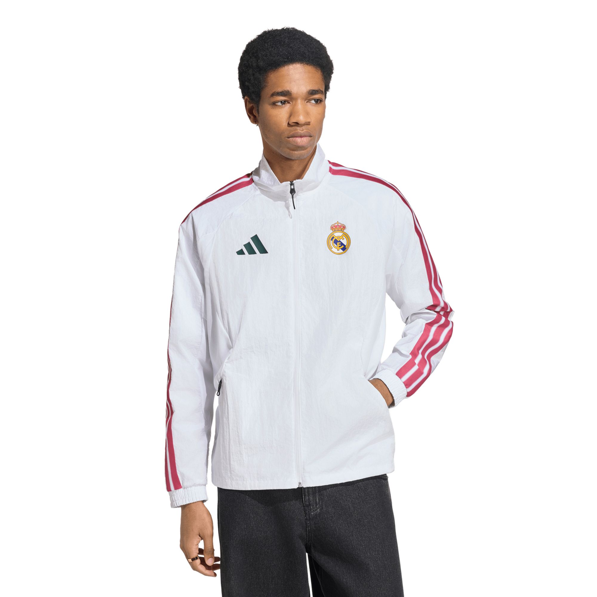 adidas Adult Real Madrid White 2026 Anthem Jacket