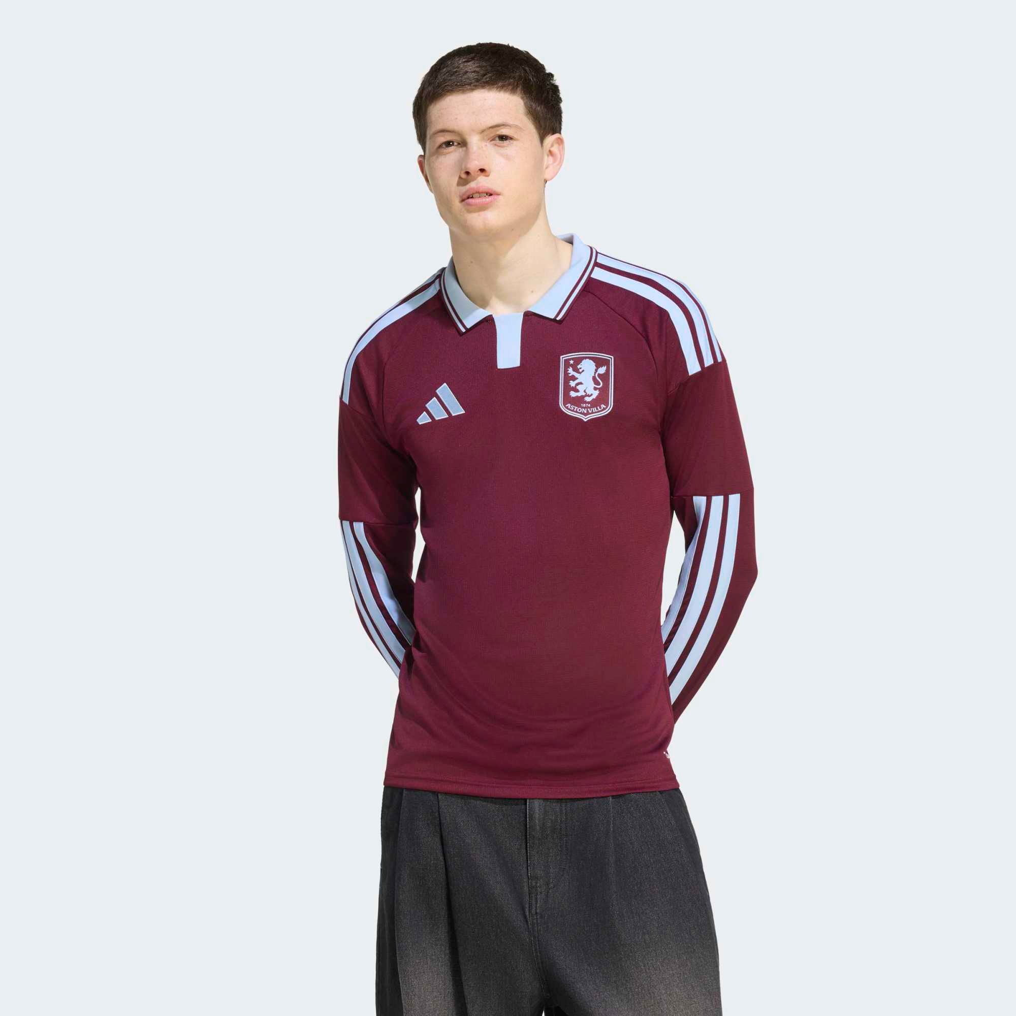 adidas Adult Aston Villa 2026 Maroon Home Replica Long Sleeve Jersey