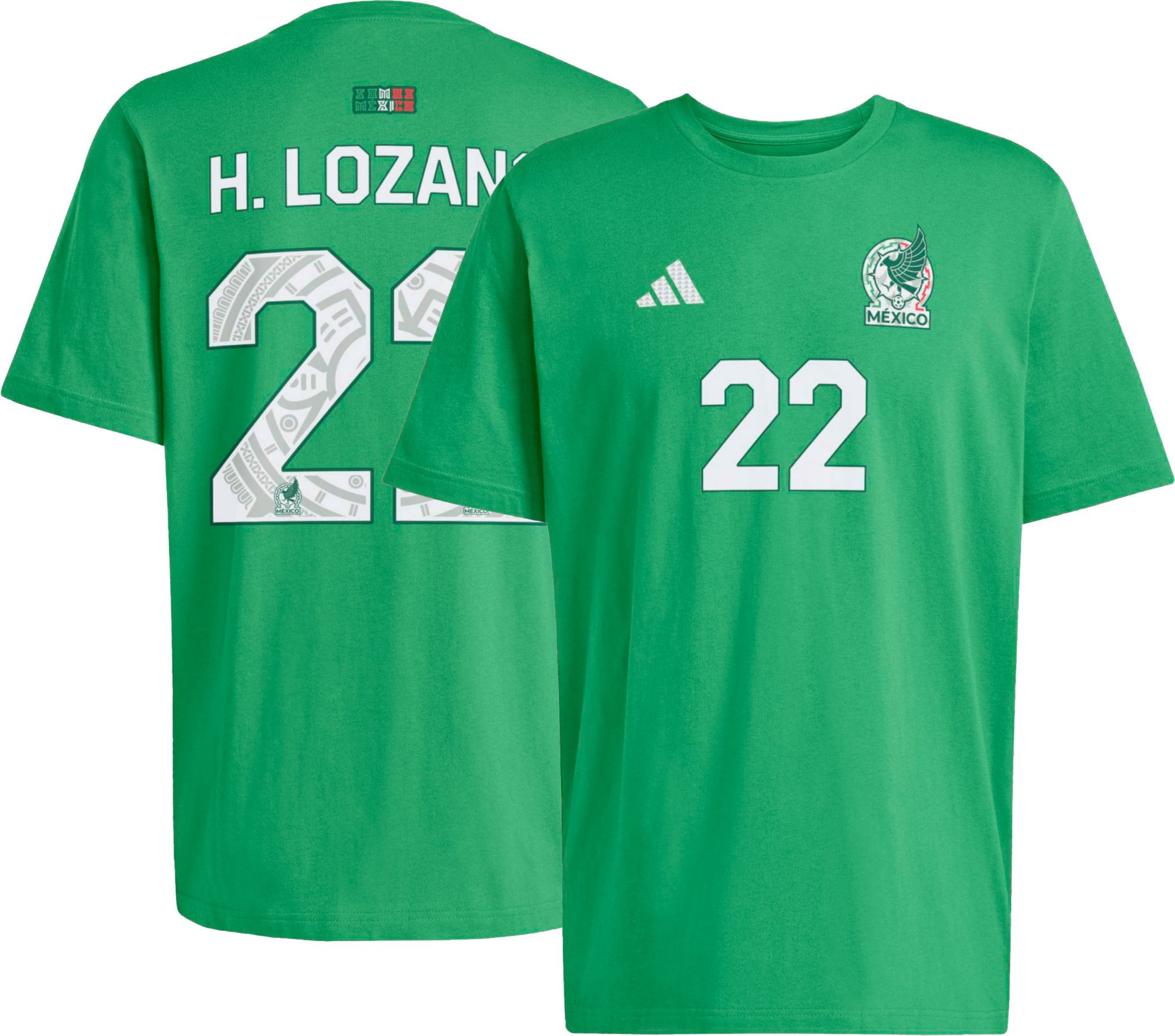 adidas Adult Hirving Lozano  #22 Mexico Green Home T-Shirt