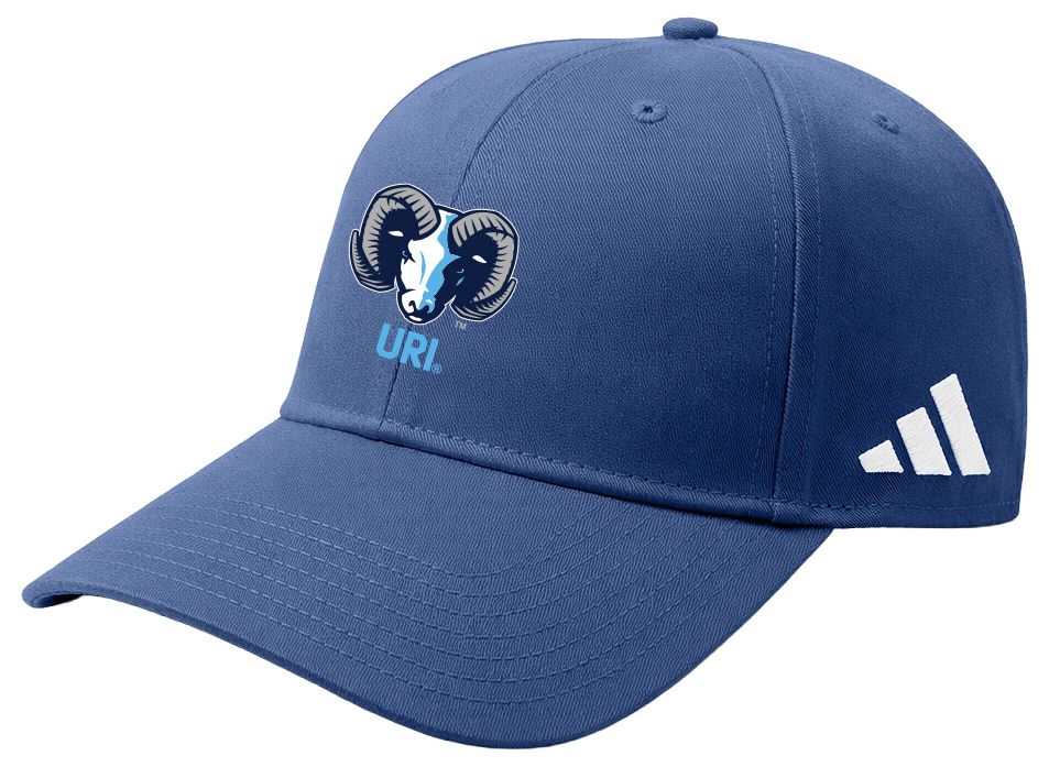 adidas Adult Rhode Island Rams Navy Washed Slouch Adjustable Hat, Men's, Blue