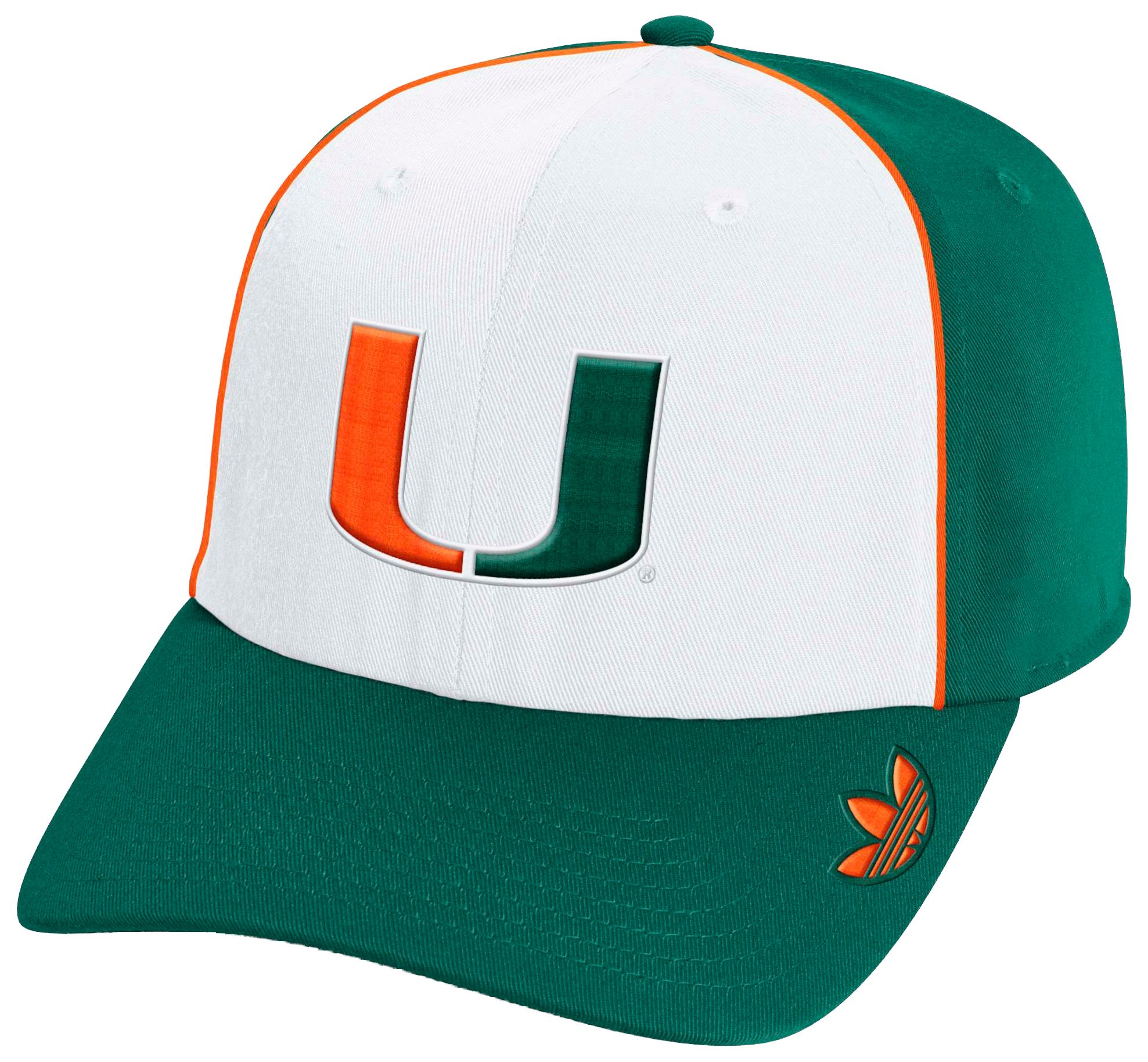 adidas Adult Miami Hurricanes Original Logo Slouch Hat, Men's, Green