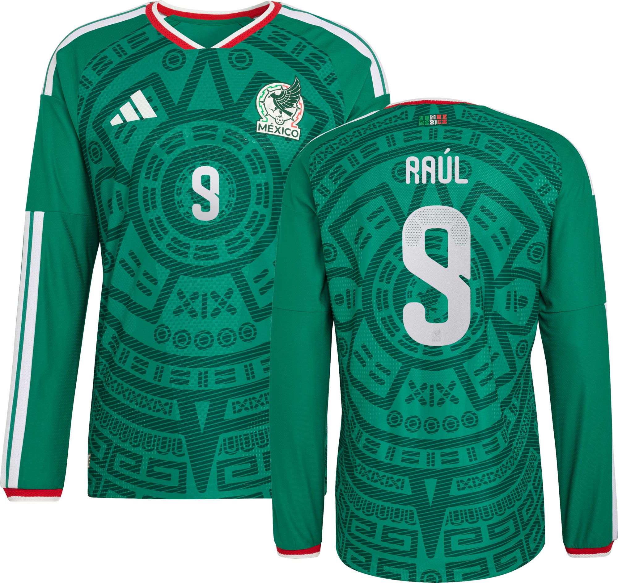 adidas Adult Mexico Raul Jimenez #9 Home Long Sleeve Authentic Jersey