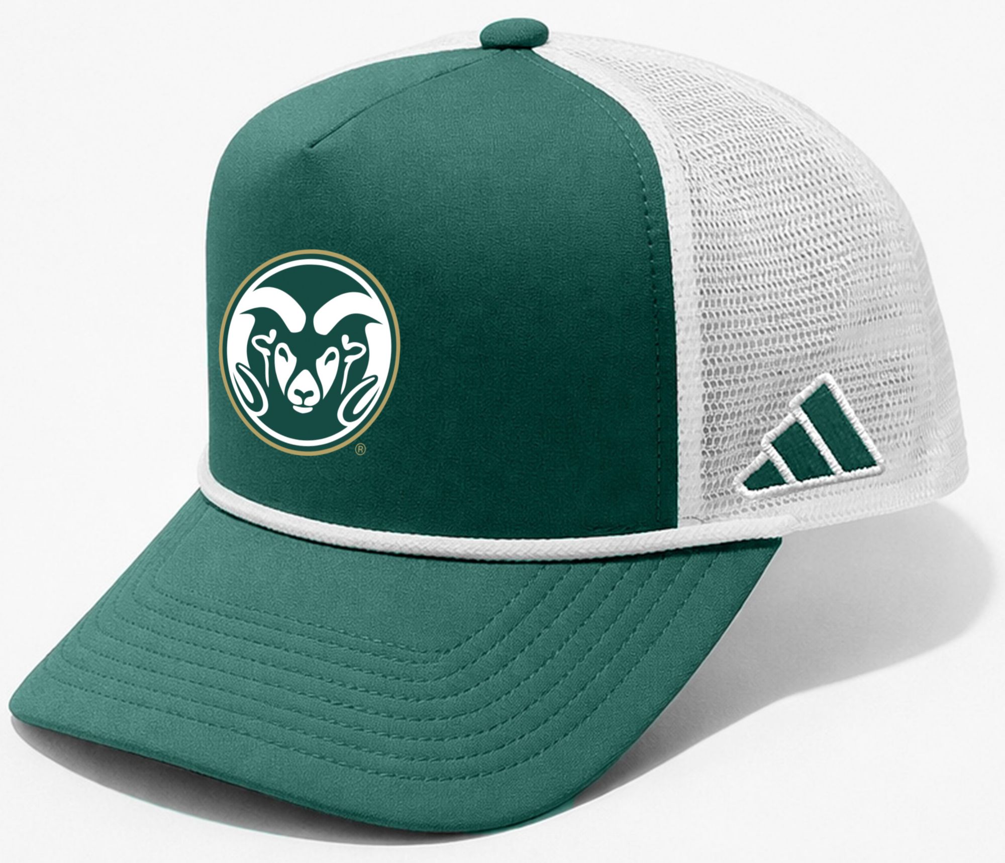 adidas Adult Colorado State Rams Green Rope Adjustable Trucker Hat