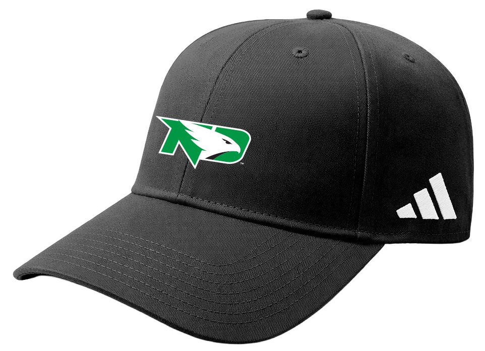 adidas Adult North Dakota Fighting Hawks Black Washed Slouch Adjustable Hat