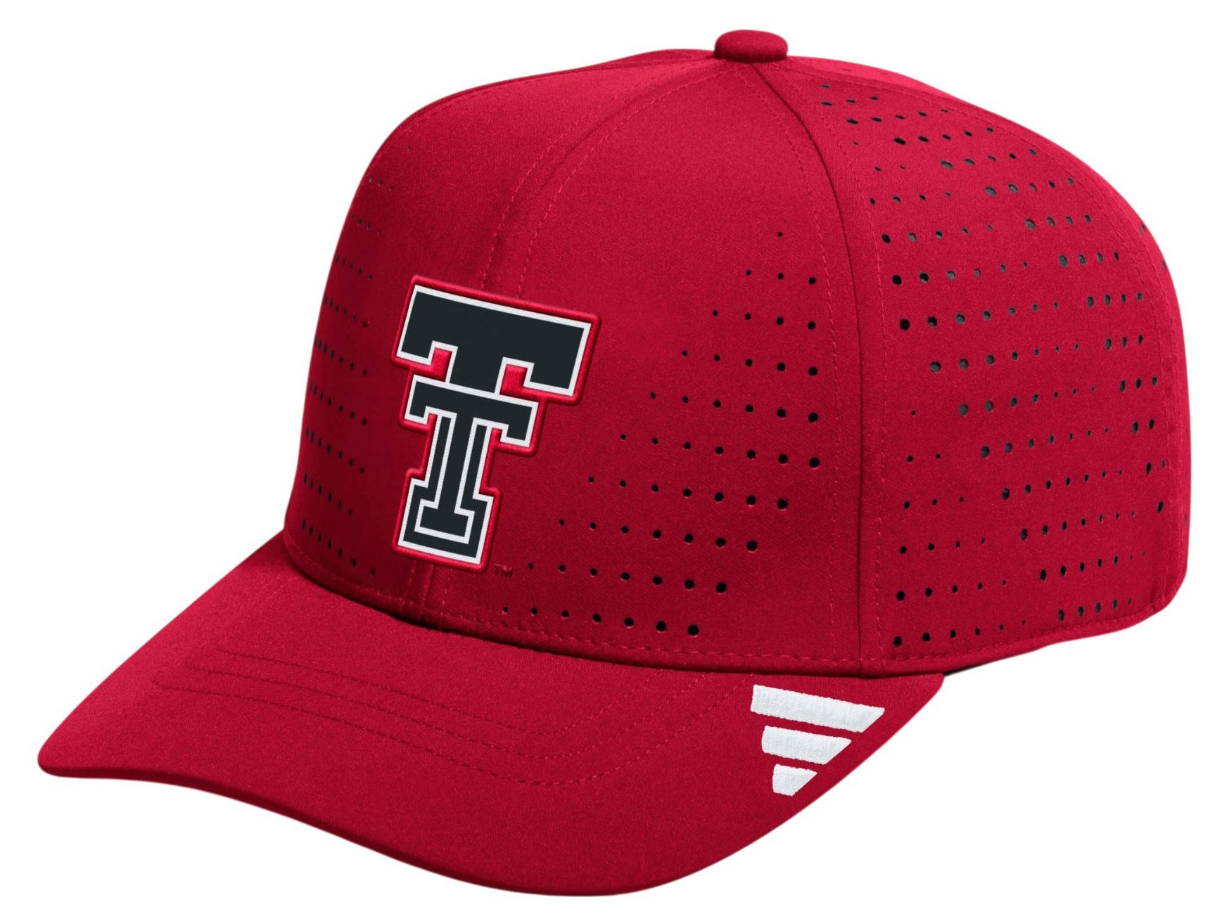 adidas Adult Texas Tech Red Raiders Structured Adjustable Performance Cap