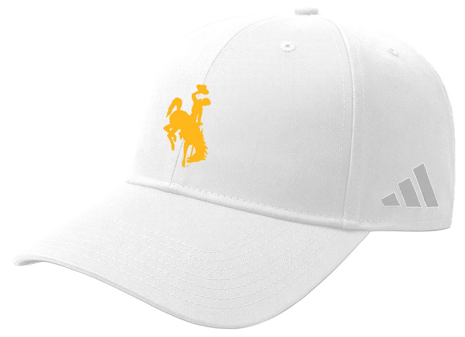 adidas Adult Wyoming Cowboys White Washed Slouch Adjustable Hat