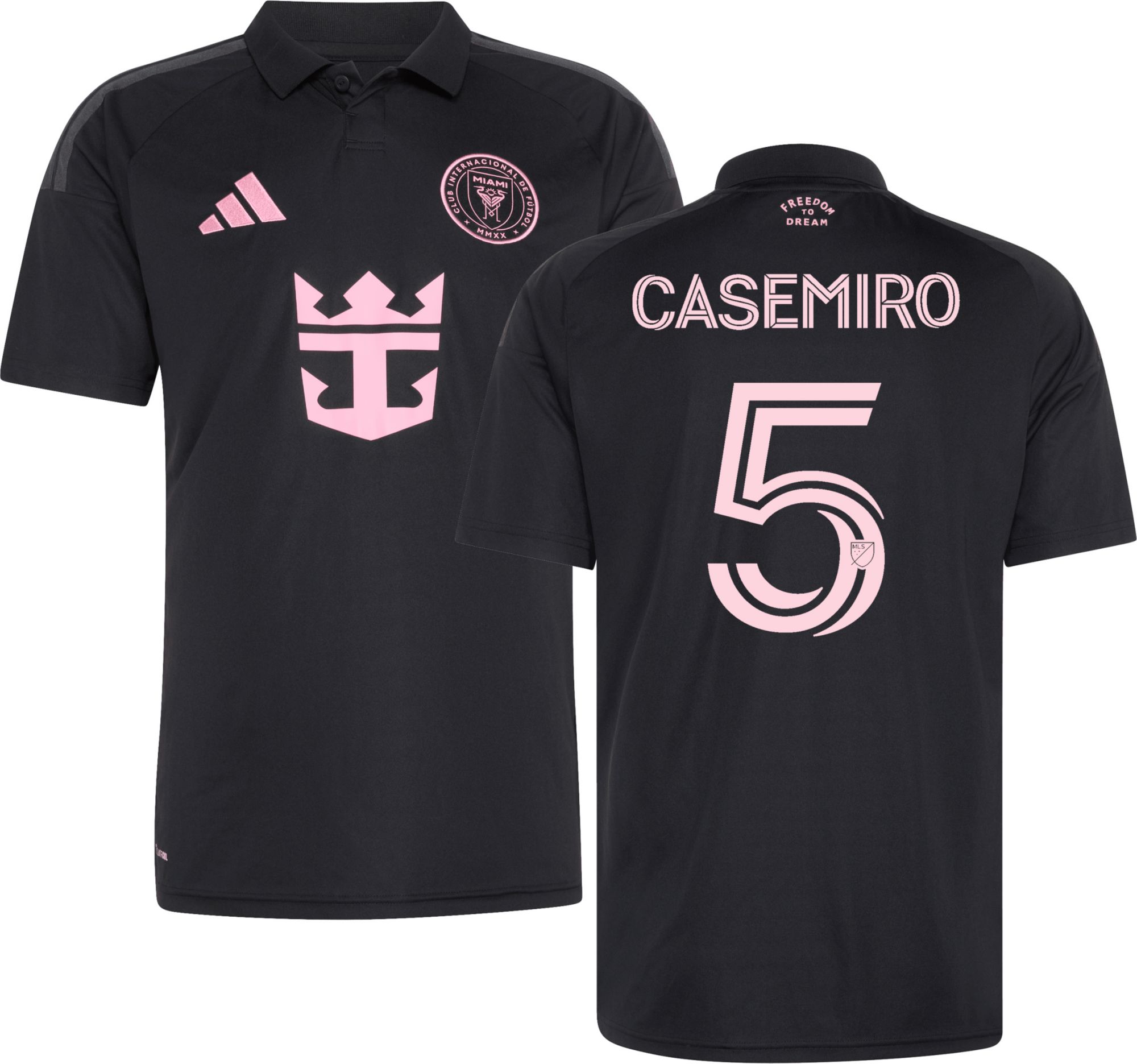 adidas Adult Inter Miami CF Casemiro 2026 Secondary Replica Jersey, Men's, Large, Black
