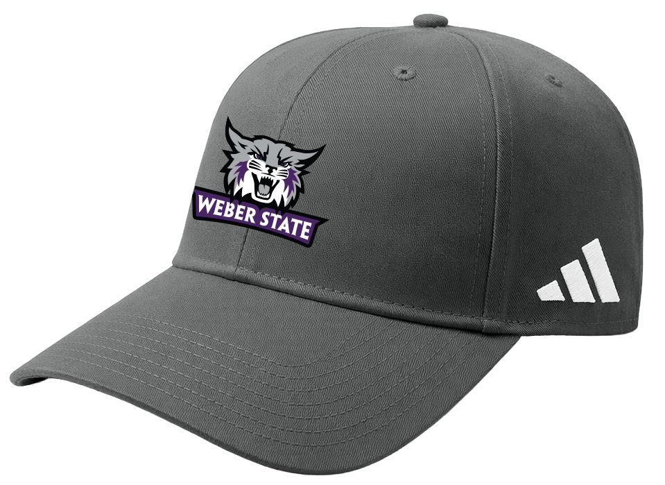 adidas Adult Weber State Wildcats Grey Washed Slouch Adjustable Hat