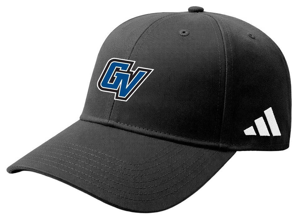 adidas Adult Grand Valley State Lakers Black Washed Slouch Adjustable Hat, Men's