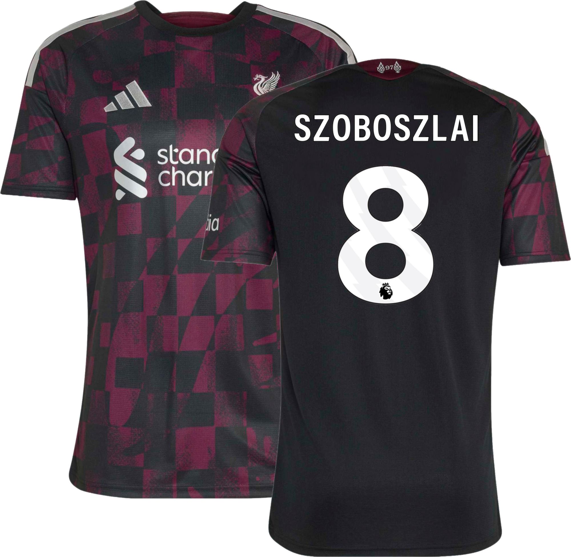 adidas Adult Liverpool Dominik Szoboszlai 2026 Third Replica Jersey, Men's, Small, Black
