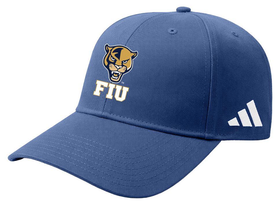 adidas Adult FIU Golden Panthers Navy Washed Slouch Adjustable Hat
