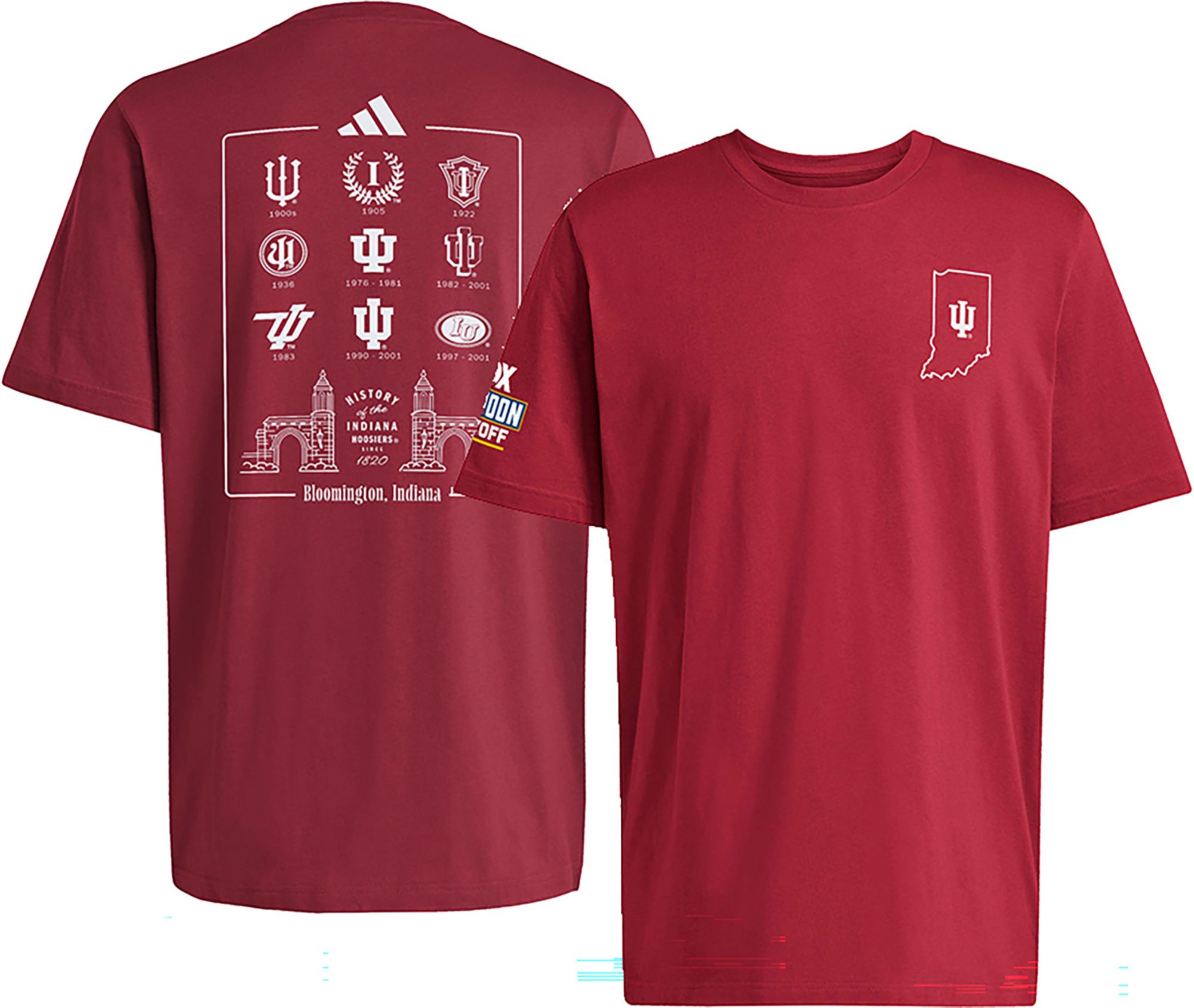 adidas Adult Indiana Hoosiers Big Noon Kickoff Red T-Shirt, Men's