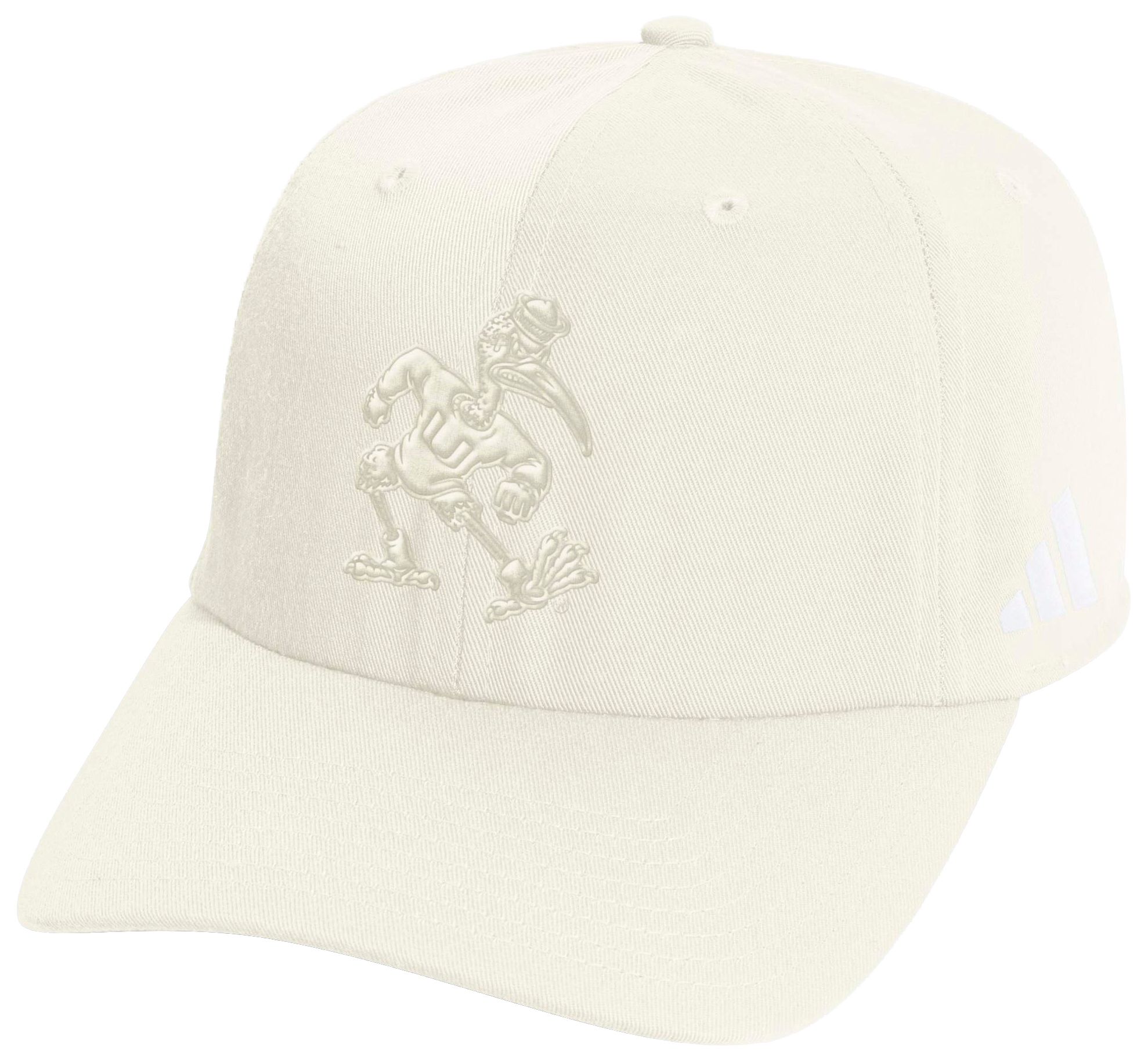 adidas Adult Miami Hurricanes Cream Seasonal Slouch Adjustable Hat