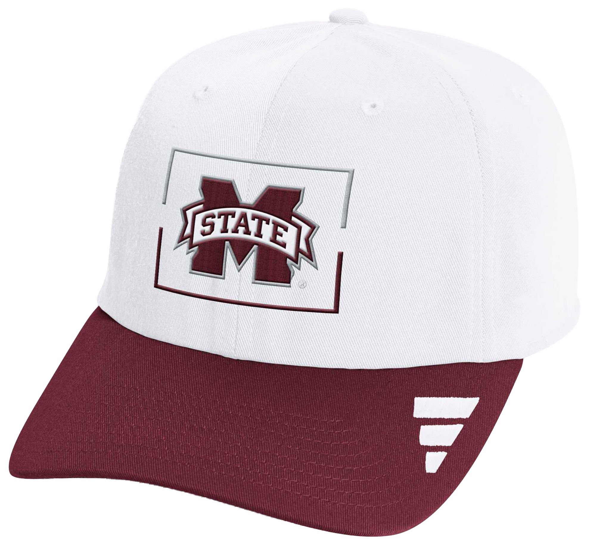 adidas Adult Mississippi State Bulldogs White Locker Room Slouch Adjustable Hat