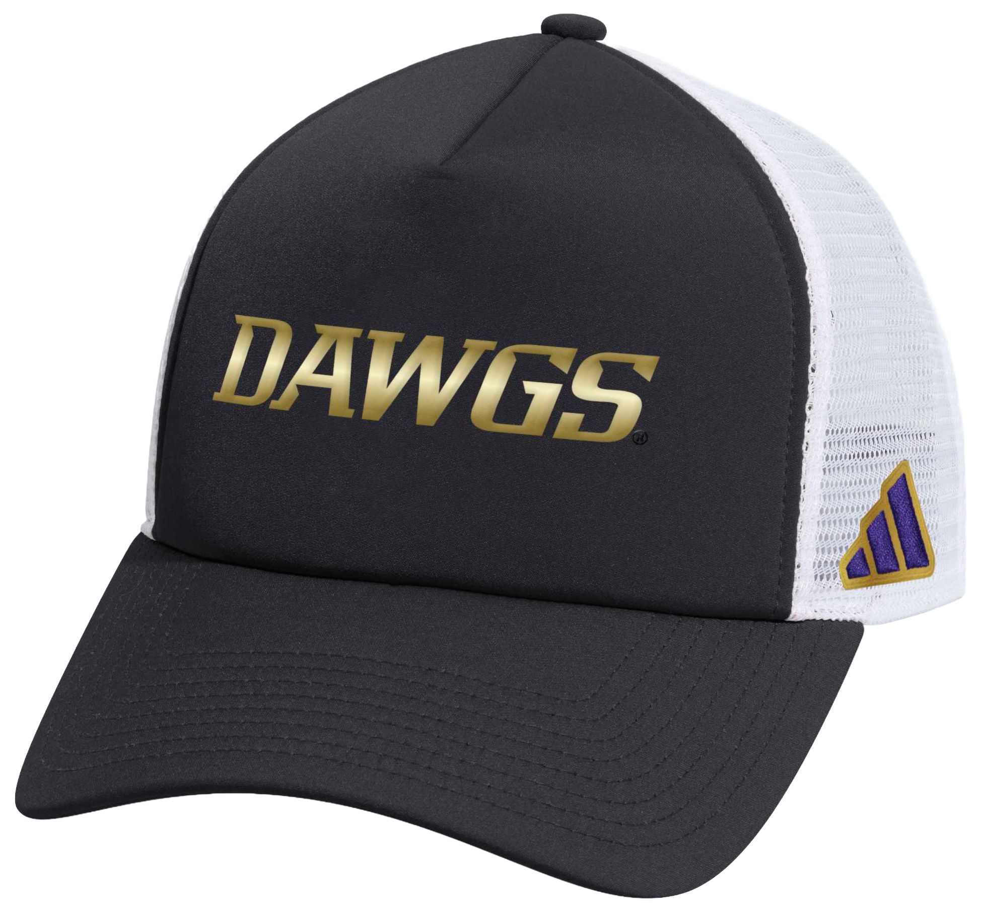 adidas Adult Washington Huskies Unleash the Dawgs Adjustable Trucker Hat