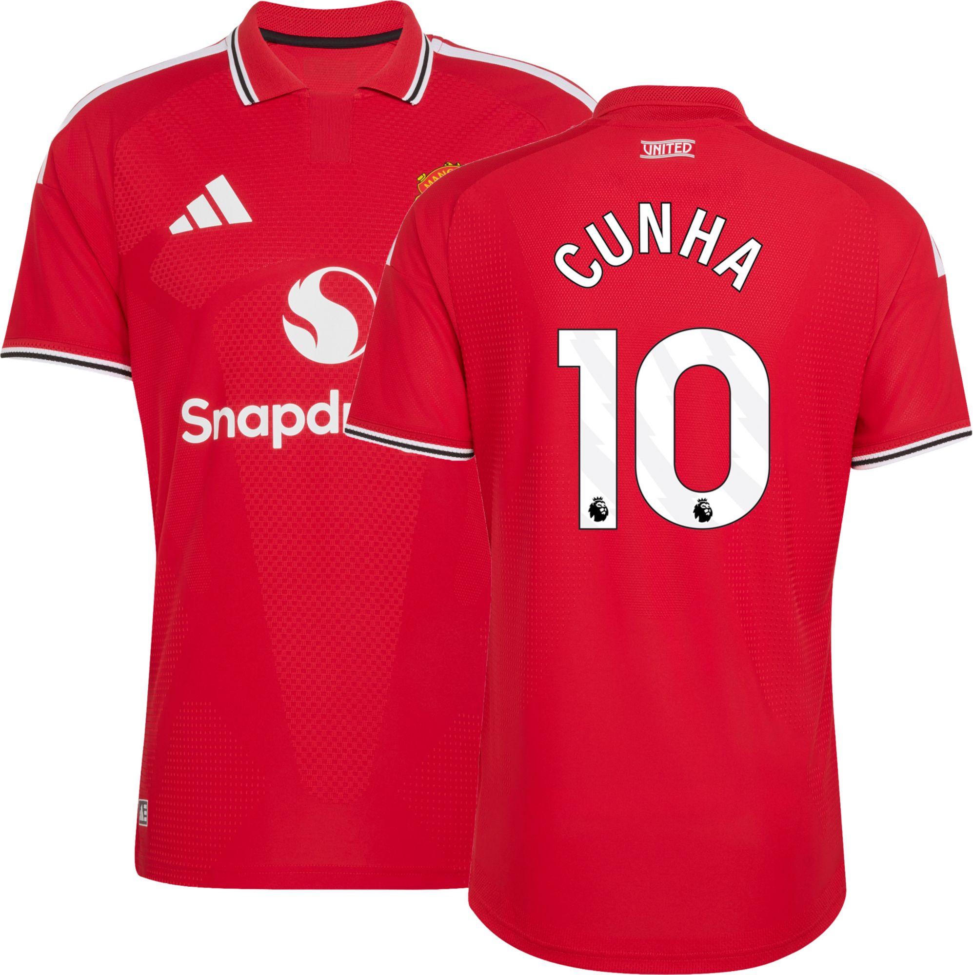 adidas Adult Manchester United Matheus Cunha 2026 Home Authentic Jersey