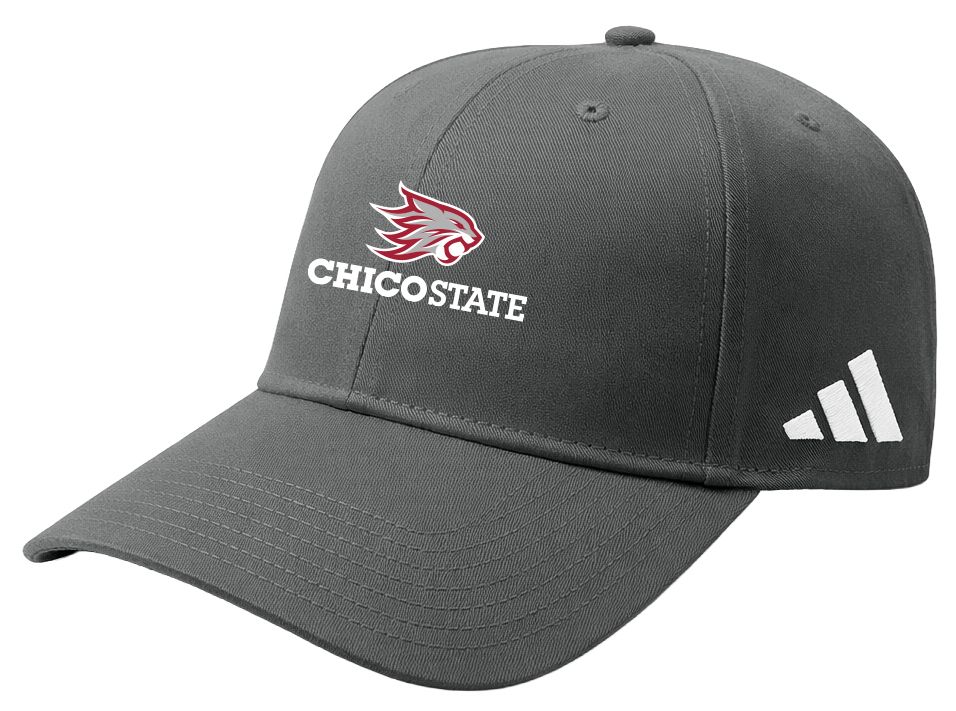 adidas Adult Chico State Wildcats Grey Washed Slouch Adjustable Hat, Men's, Gray
