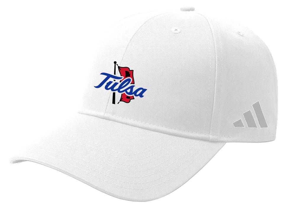 adidas Adult Tulsa Golden Hurricane White Washed Slouch Adjustable Hat, Men's