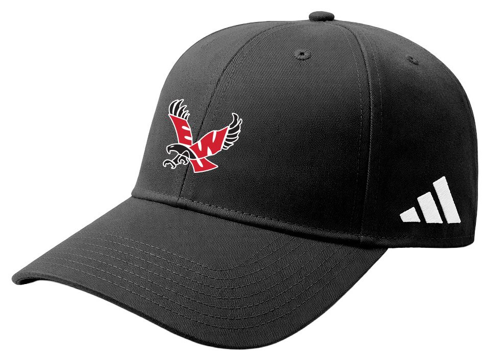 adidas Adult Eastern Washington Eagles Black Washed Slouch Adjustable Hat