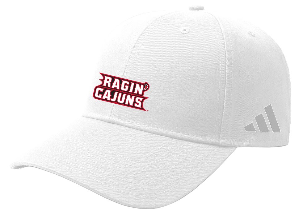 adidas Adult Louisiana-Lafayette Ragin' Cajuns White Washed Slouch Adjustable Hat, Men's