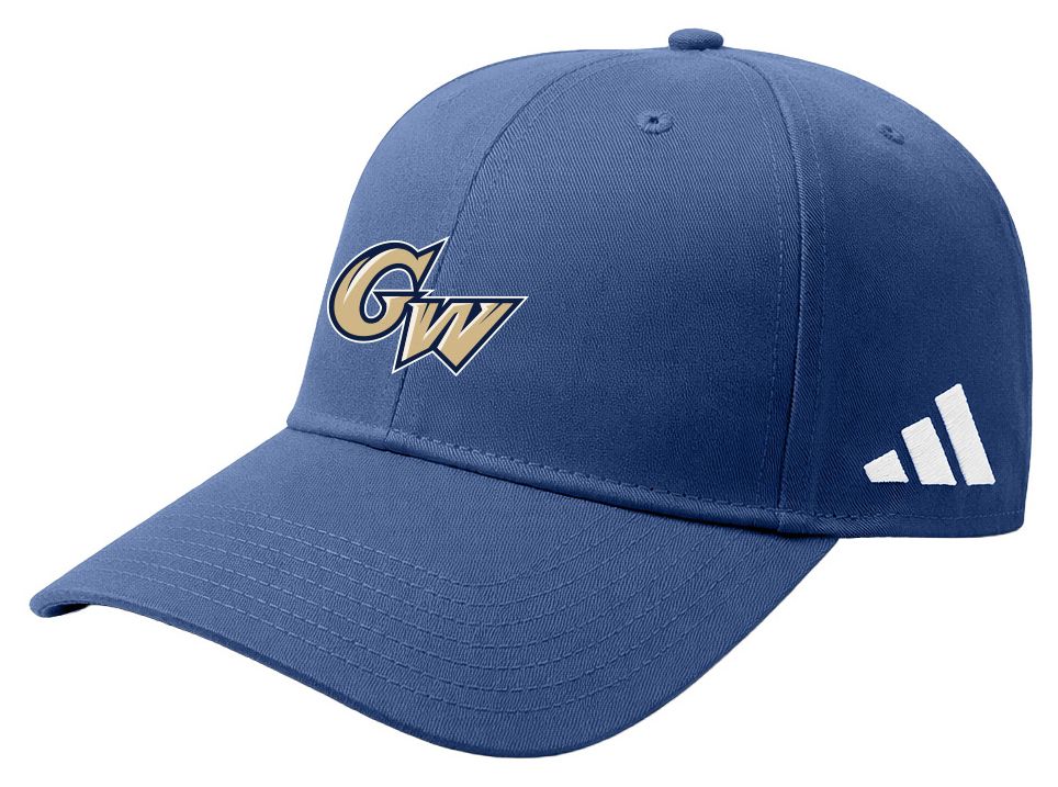 adidas Adult George Washington Colonials Navy Washed Slouch Adjustable Hat