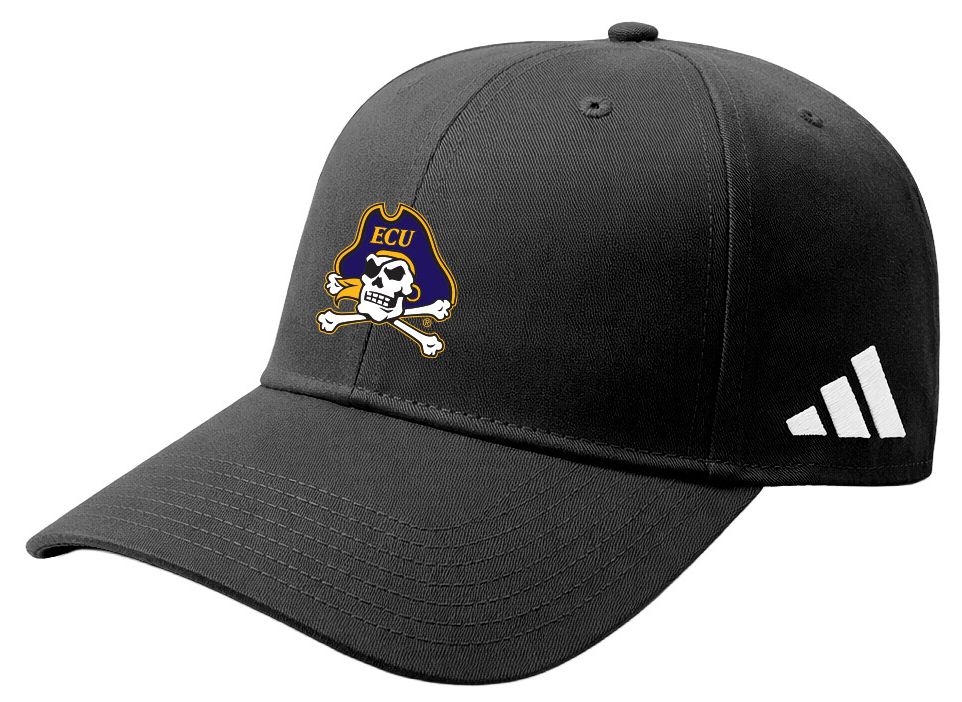 adidas Adult East Carolina Pirates Black Washed Slouch Adjustable Hat