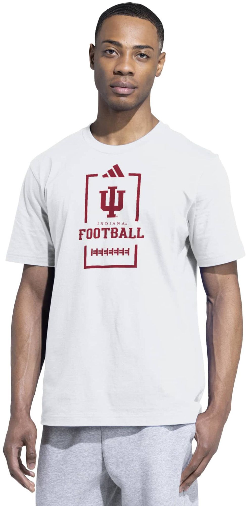 adidas Adult Indiana Hoosiers Big Noon Kickoff White T-Shirt, Men's