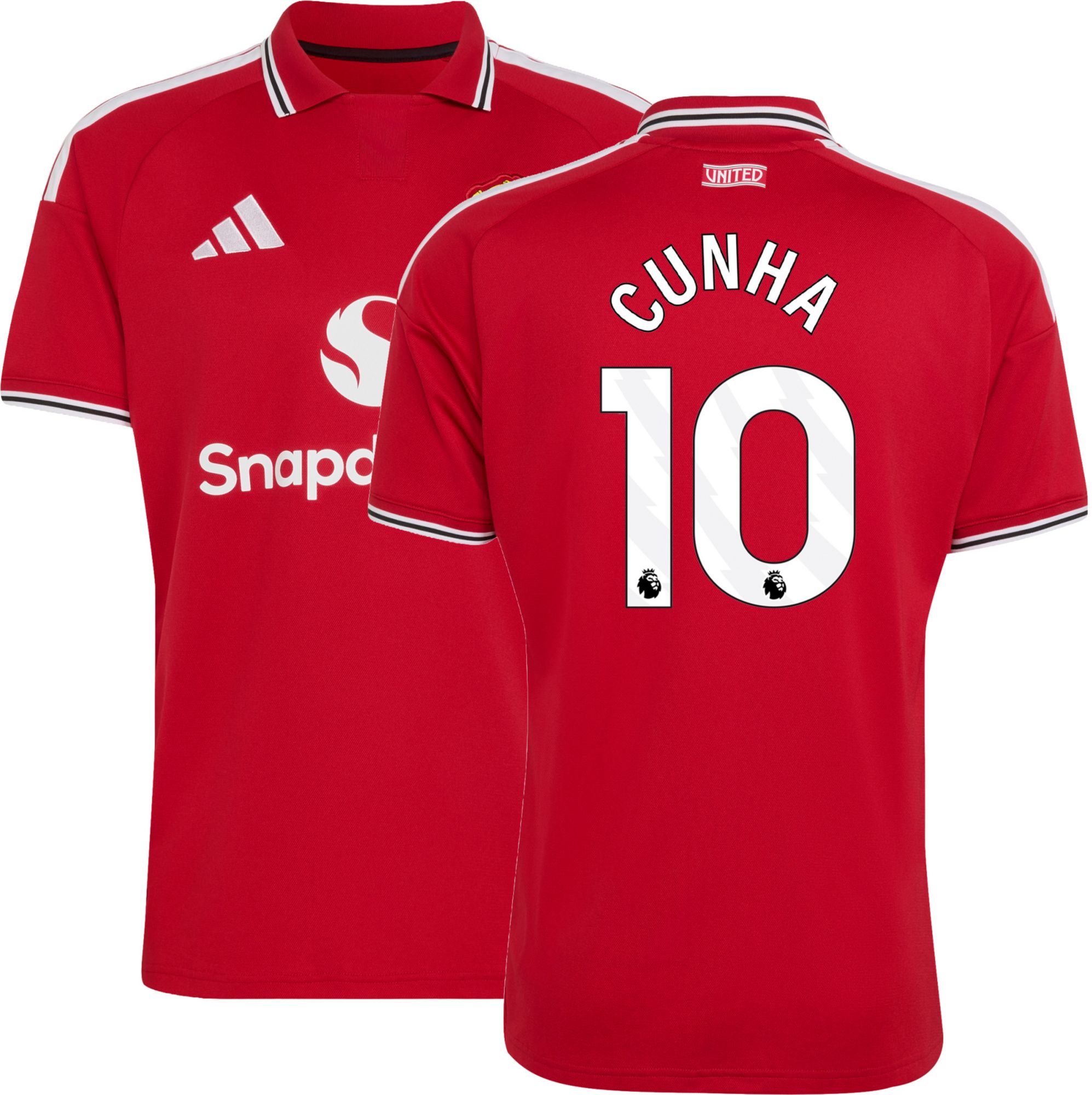 adidas Adult Manchester United Matheus Cunha 2026 Home Replica Jersey