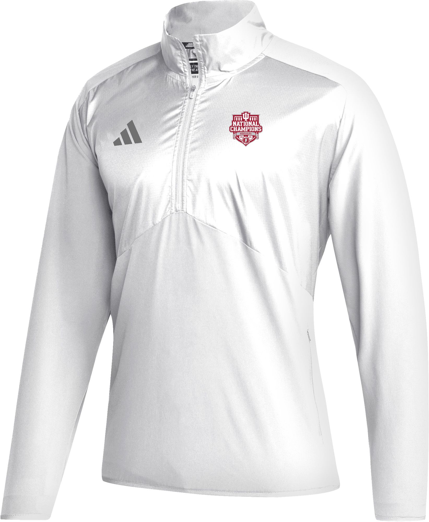 adidas Adult Indiana Hoosiers Sideline 2025-26 CFP National Champions White Quarter-Zip