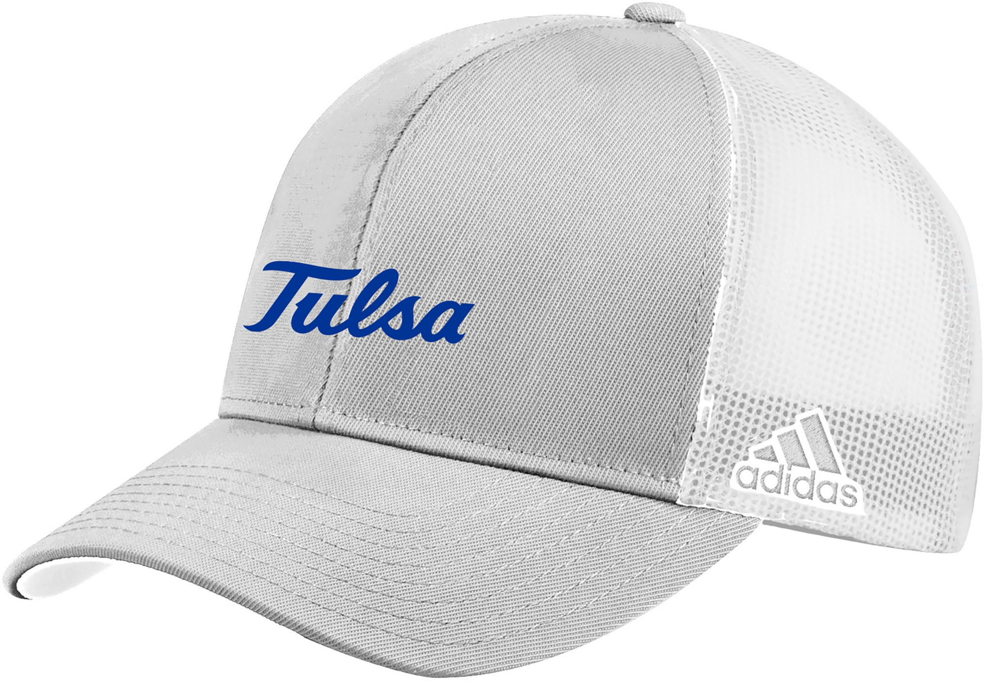 adidas Adult Tulsa Golden Hurricane Grey Structured Adjustable Trucker Hat