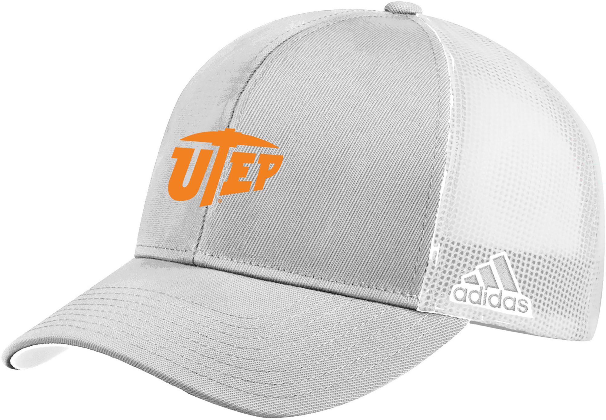 adidas Adult UTEP Miners Grey Structured Adjustable Trucker Hat