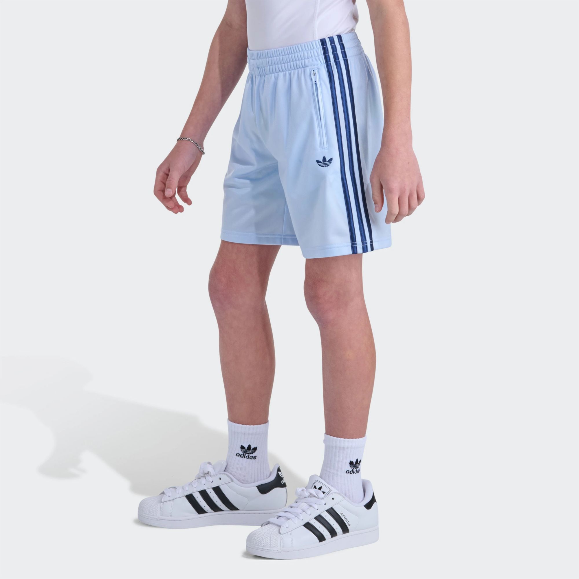 adidas Youth Originals Elastic Waistband 3-Stripe Tricot Short