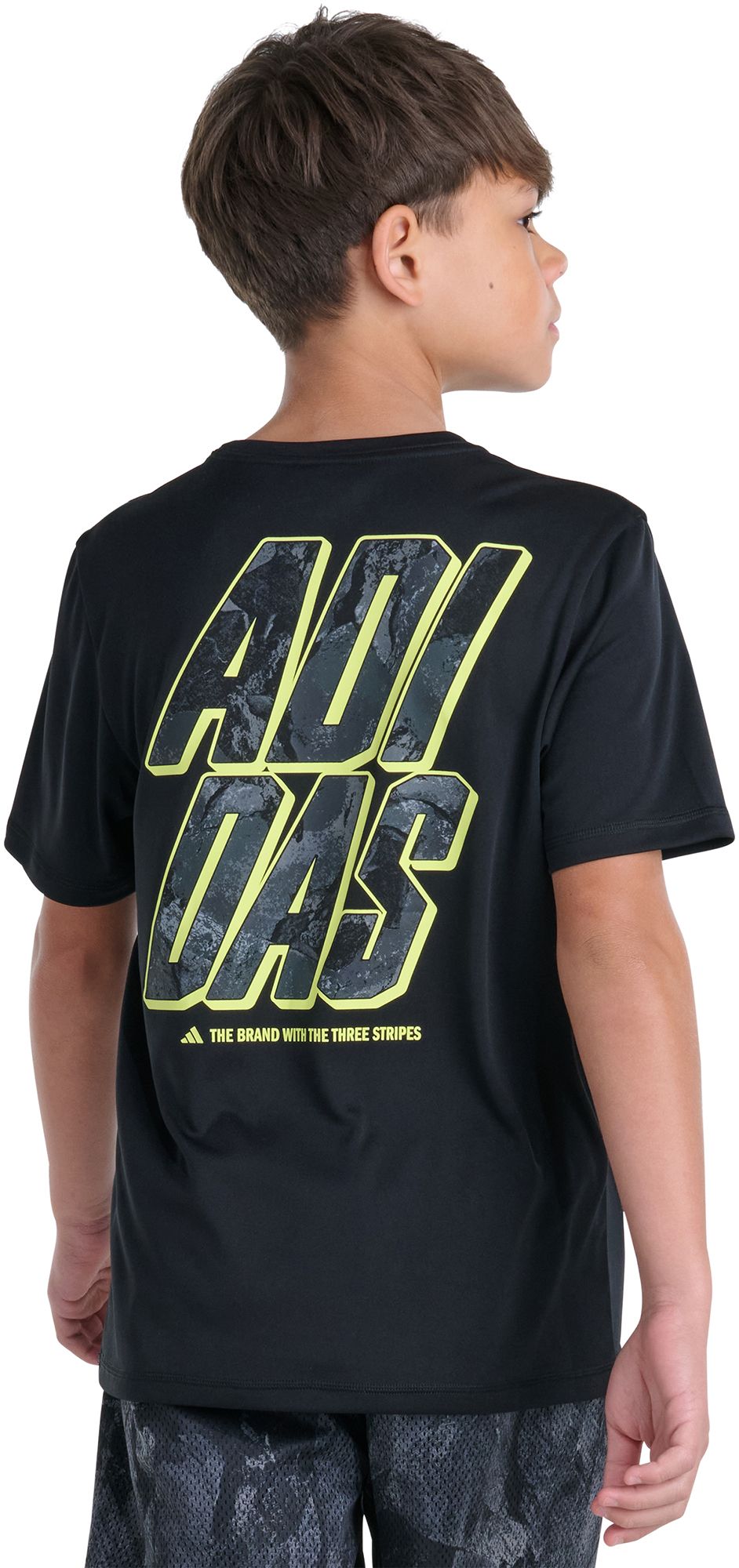 adidas Boys' Rock Camo Lineage Graphic Tee