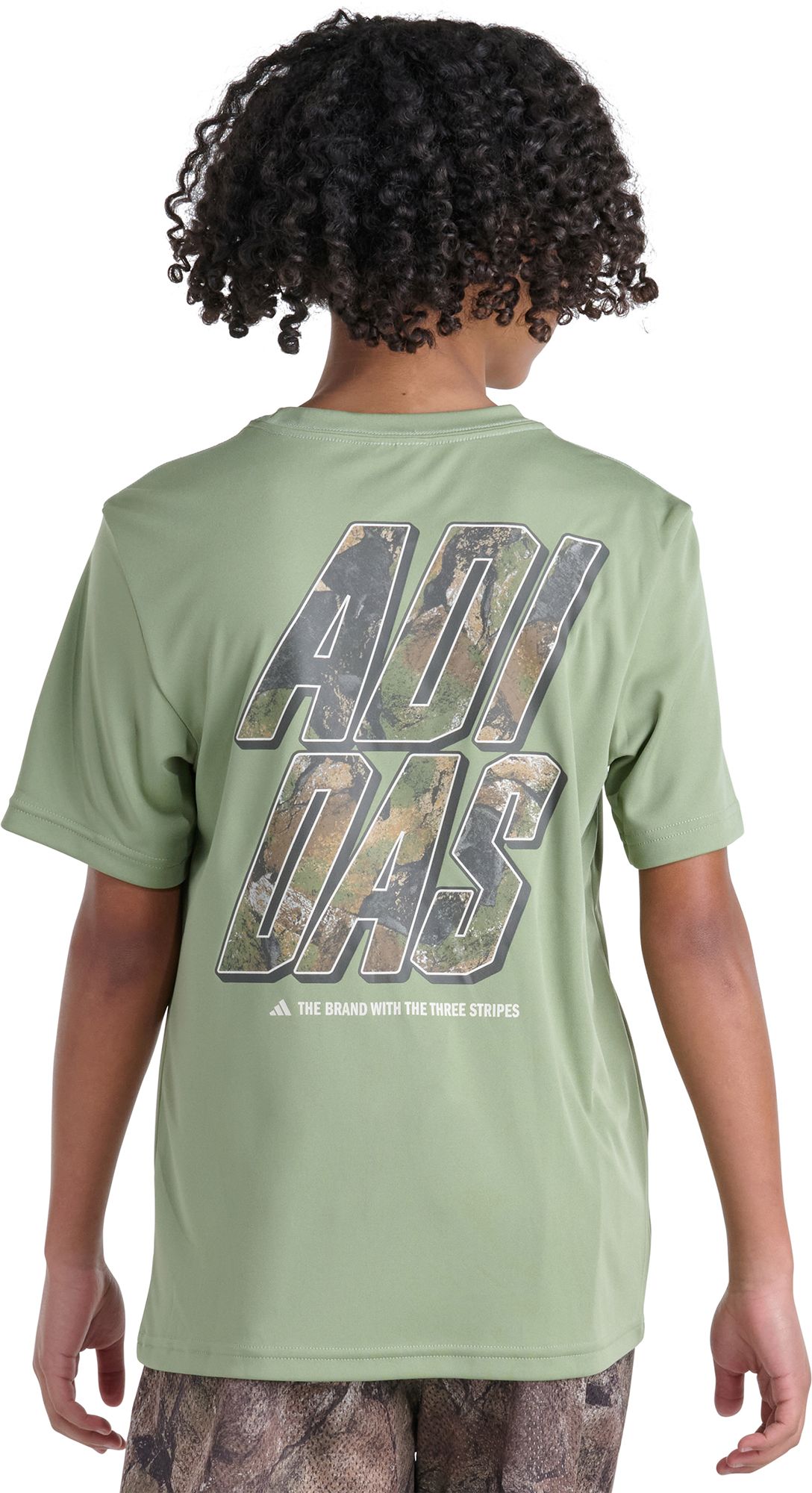 adidas Boys' Rock Camo Lineage Graphic Tee