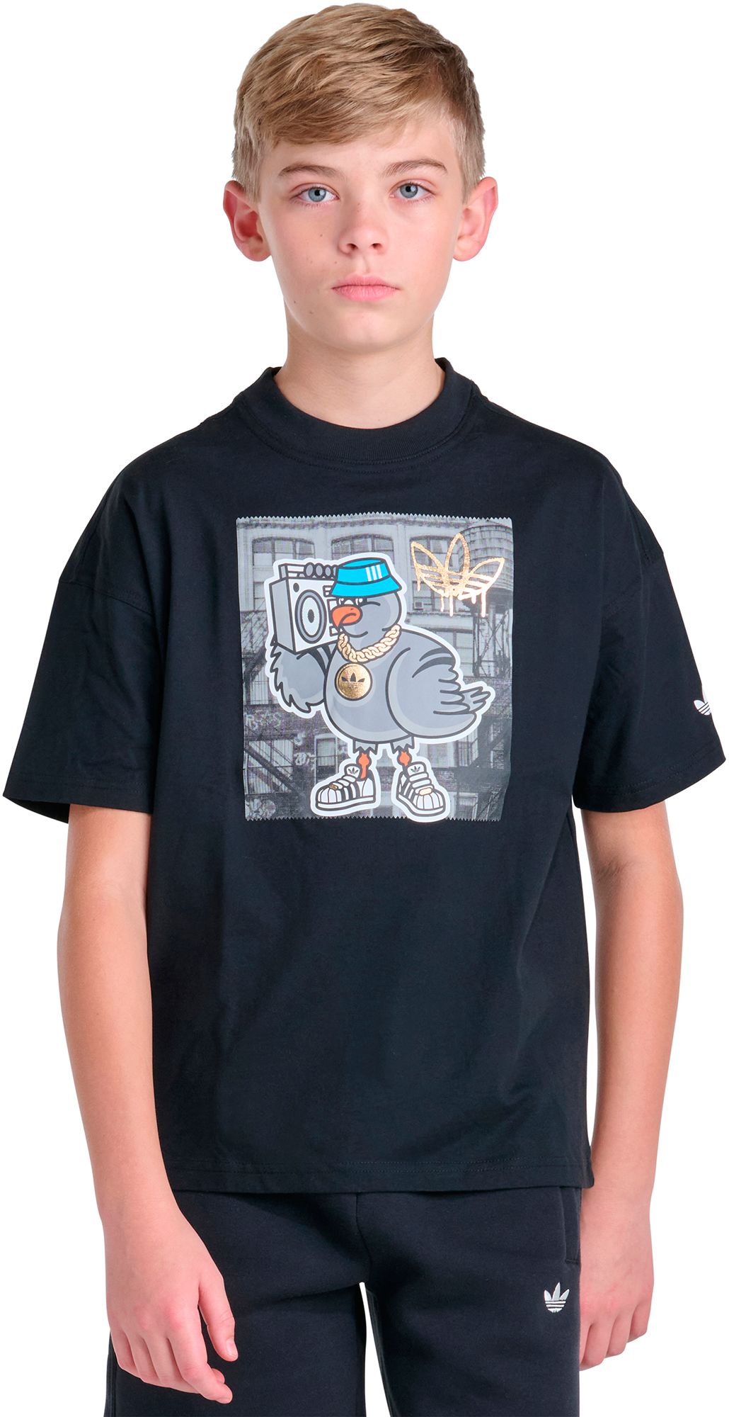 adidas Boys' Originals Pigeon Vibe Graphic Tee