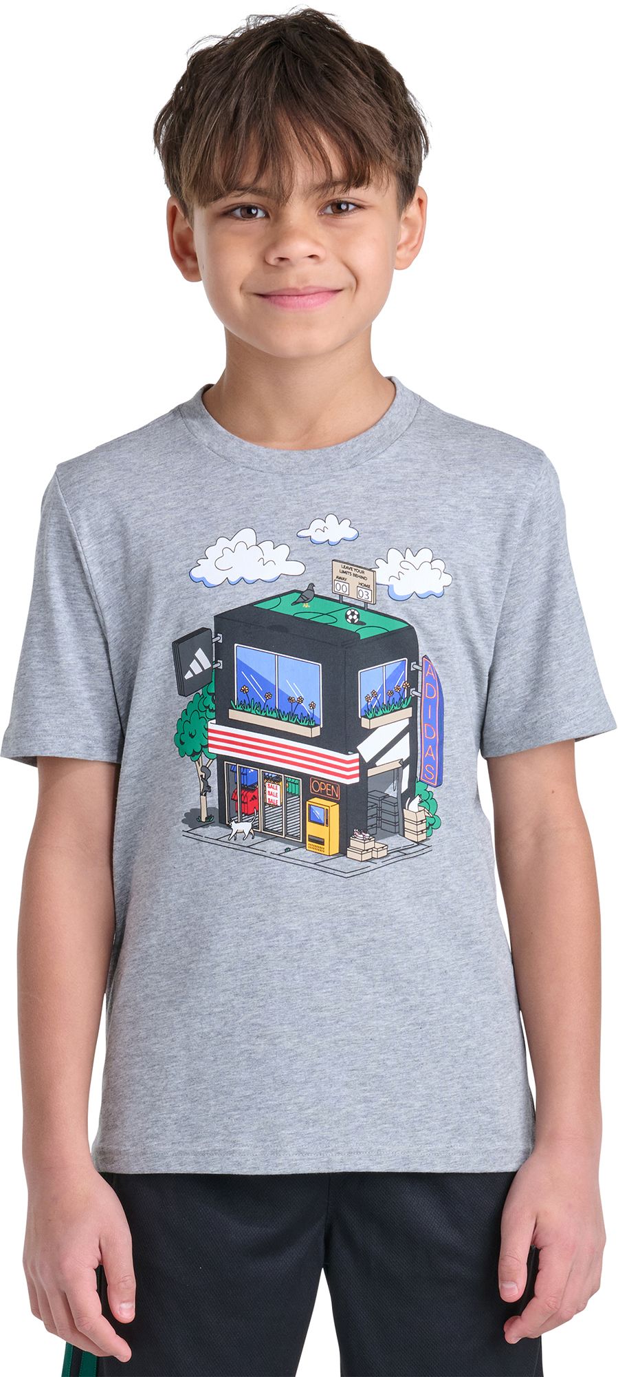 adidas Boys' Shoebox Shop Graphic Tee