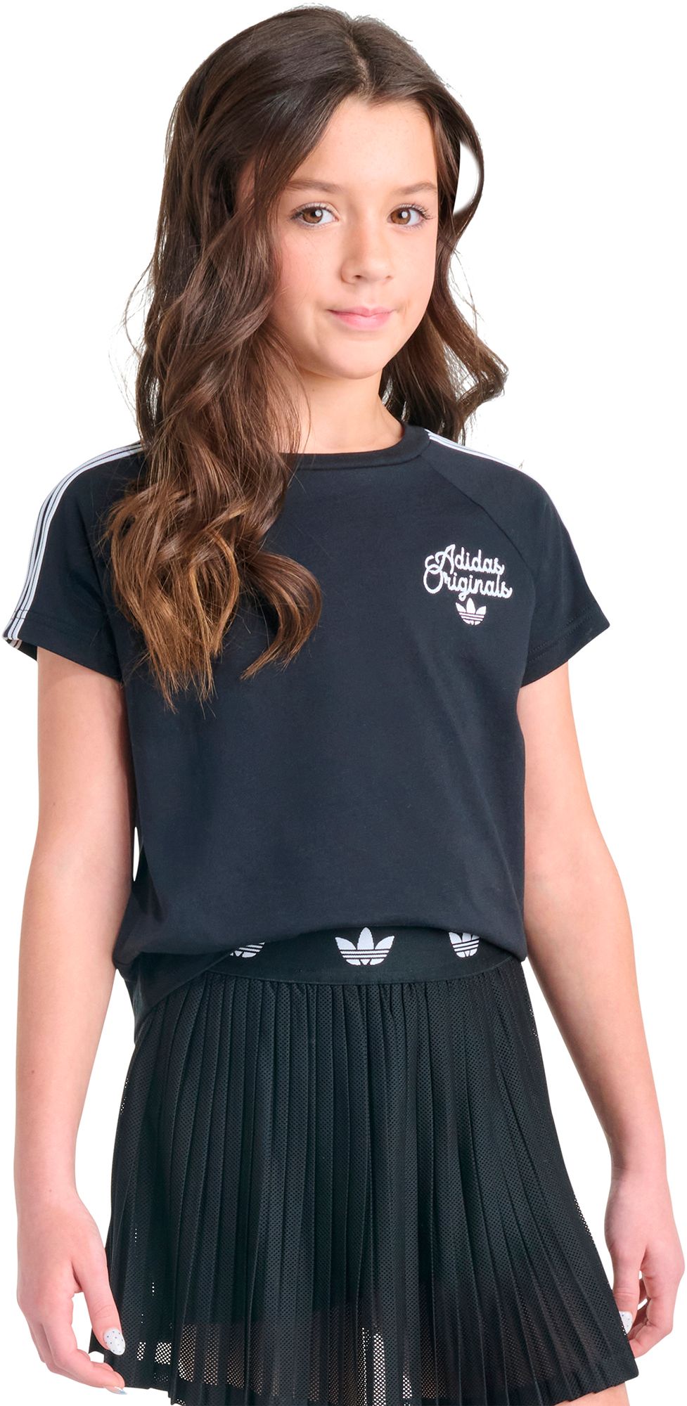 adidas Girls' Originals Sport 3-Stripe Tee