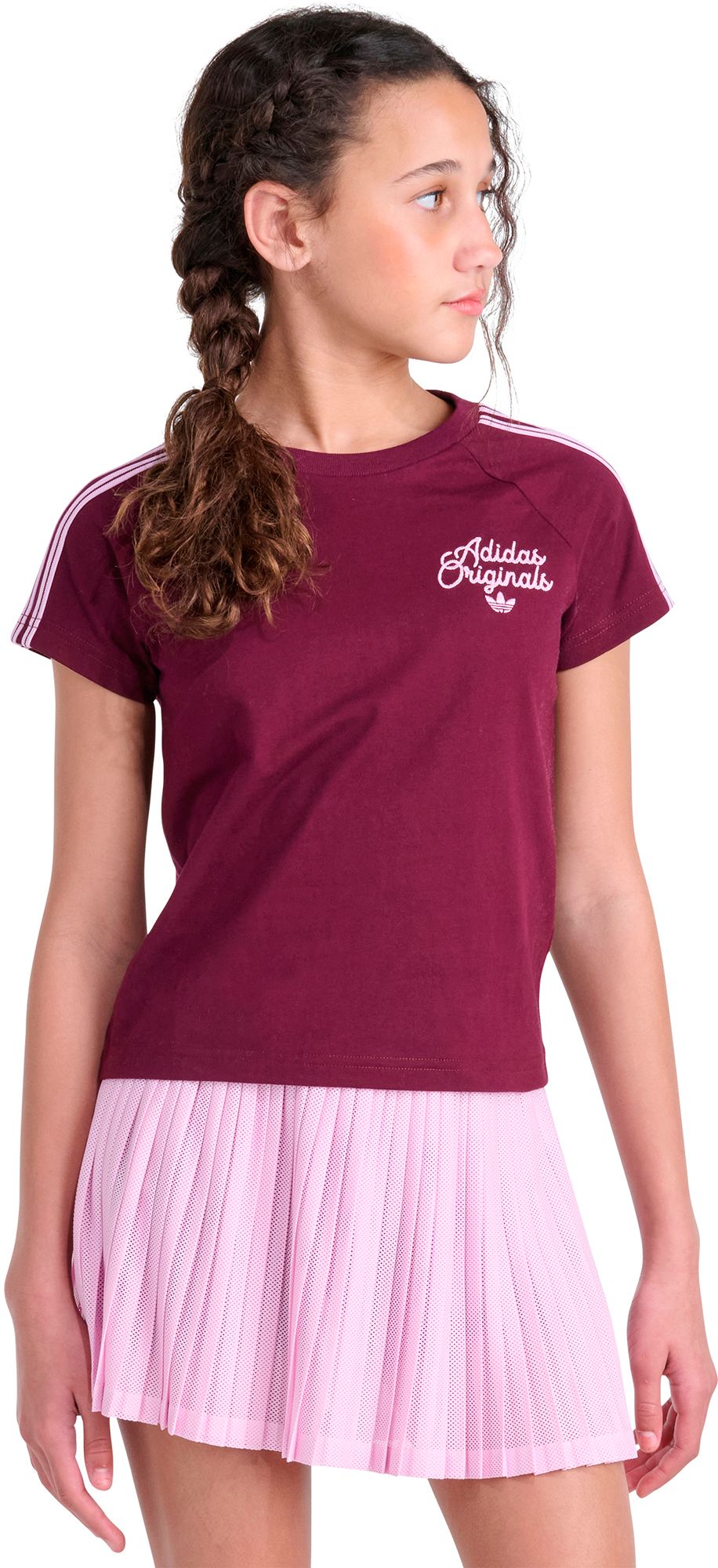 adidas Girls' Originals Sport 3-Stripe Tee