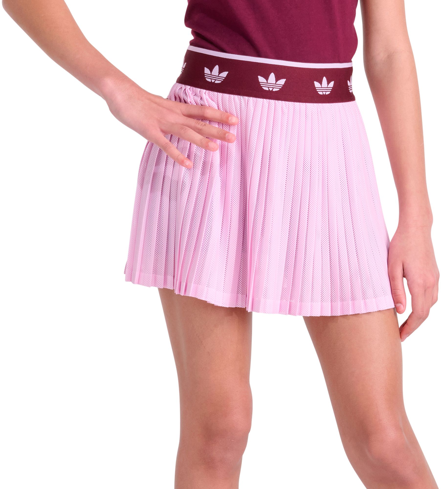 adidas Girls' Originals Trefoil Printed Elastic Waistband Mesh Skort